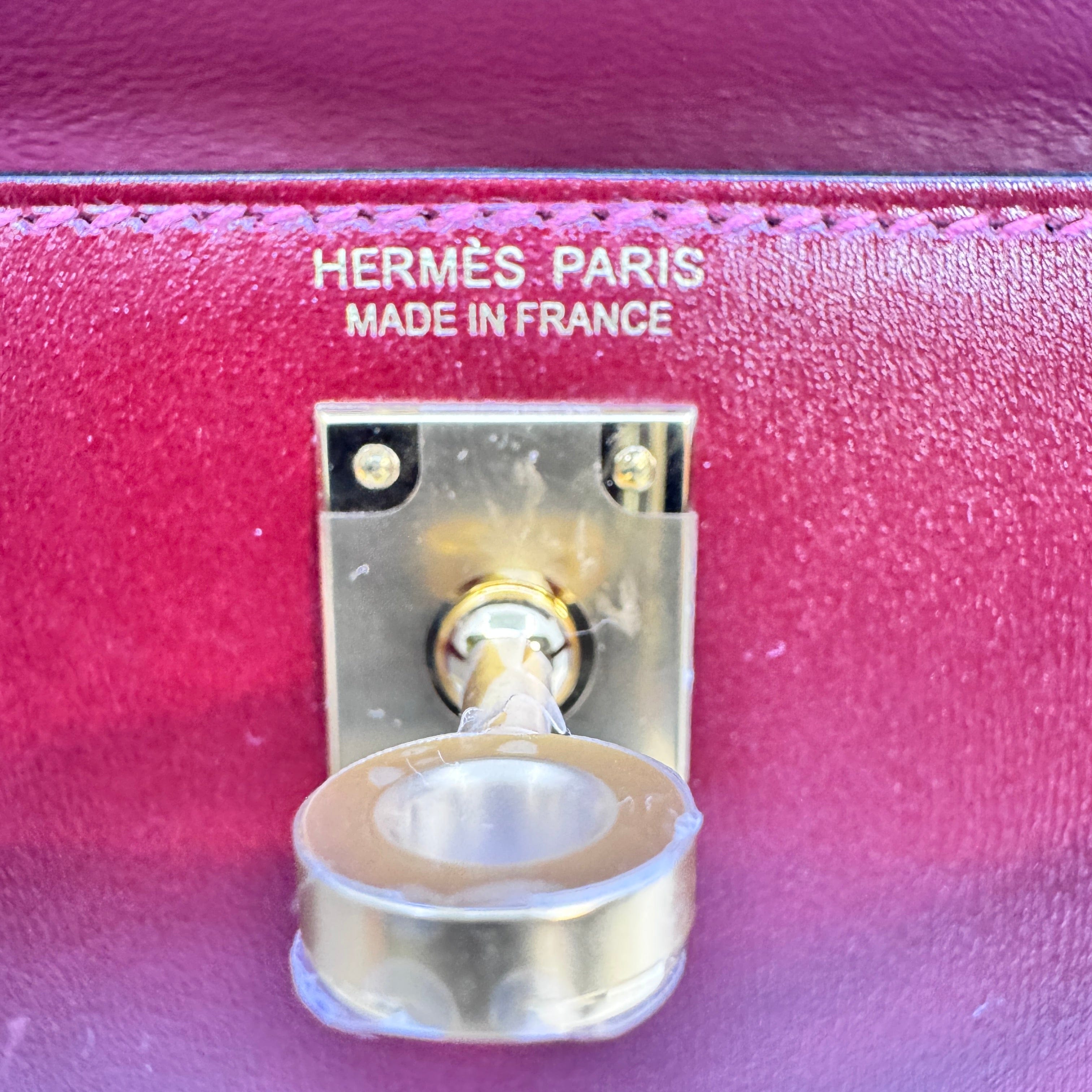 Mini kelly Rouge H Box calf GHW W B-332517