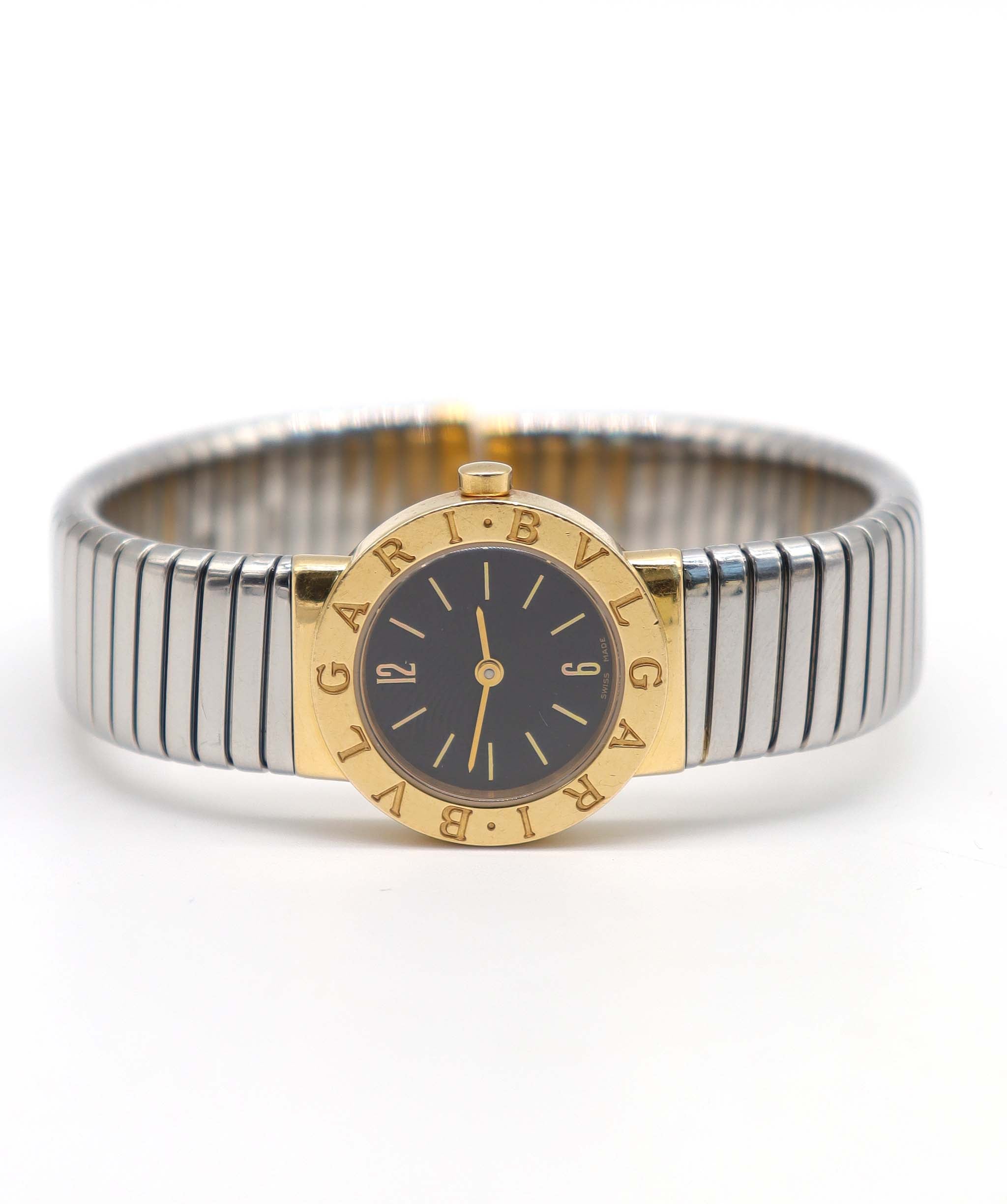 BVLGARI Bulgari Bulgari Tubogas Combination BB23 2T Women's Watch Black K18YG Quartz Watch BVLGARI BVLGARI 90320013 DXBS6385