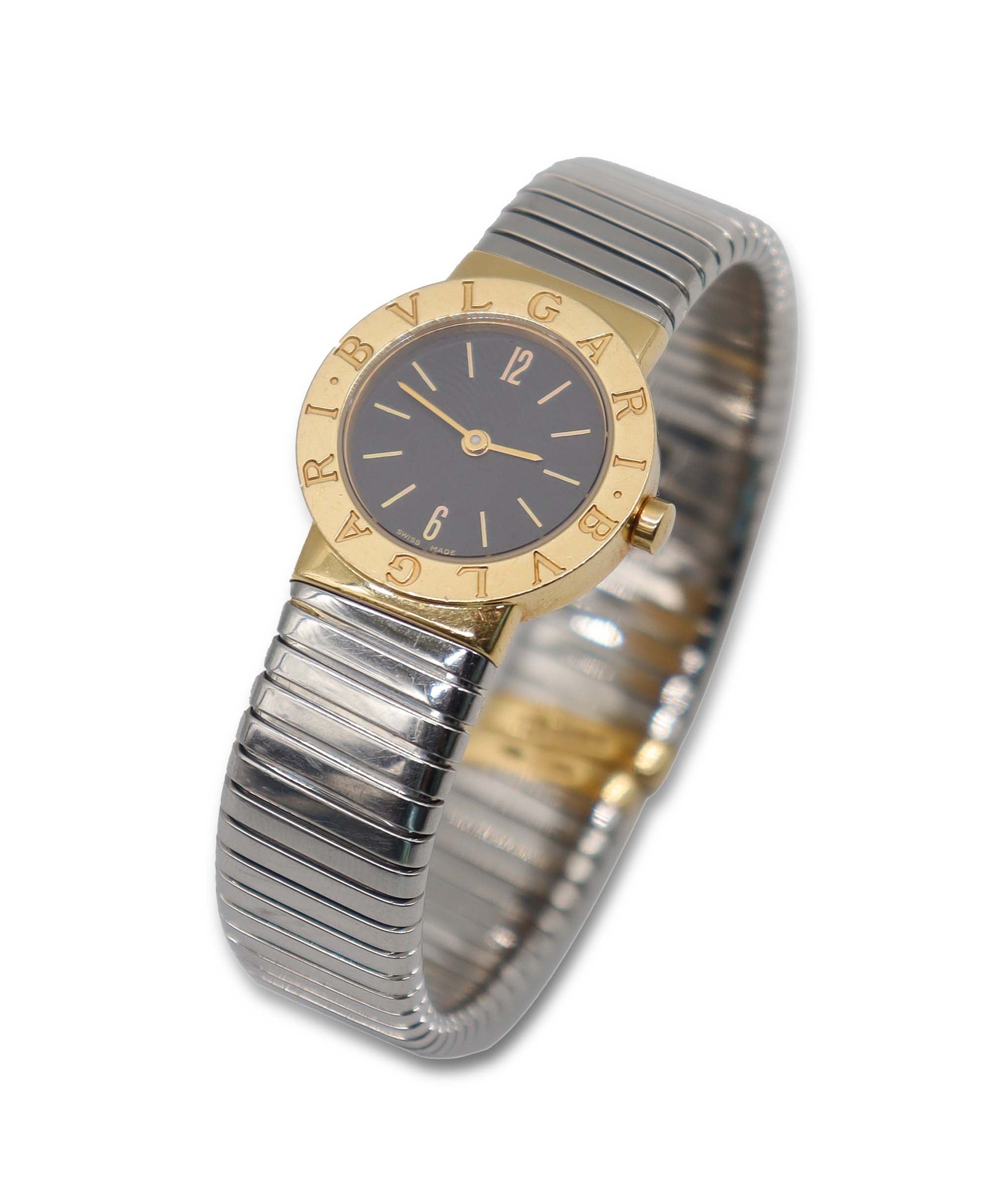 BVLGARI Bulgari Bulgari Tubogas Combination BB23 2T Women's Watch Black K18YG Quartz Watch BVLGARI BVLGARI 90320013 DXBS6385