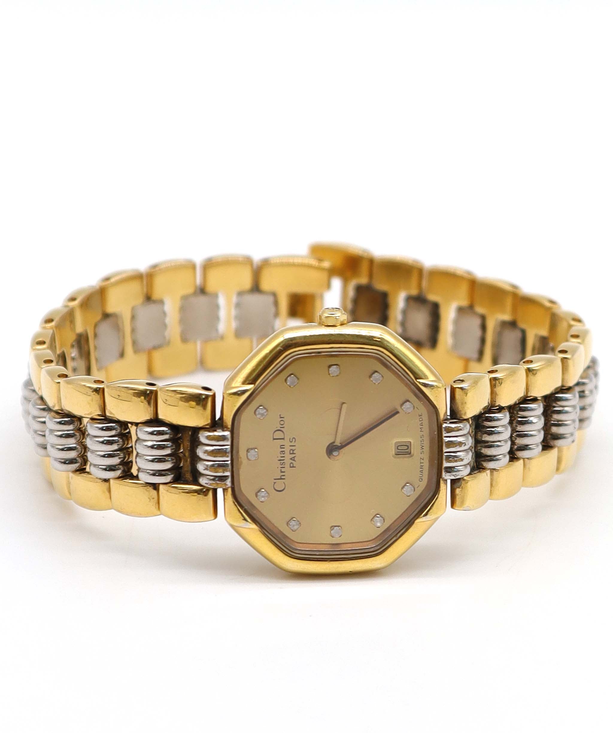 Christian Dior Octagon D48-133 Ladies' Watch, Date, Gold, Quartz Watch, octagon, Christian Dior 90317030 DXBS6390