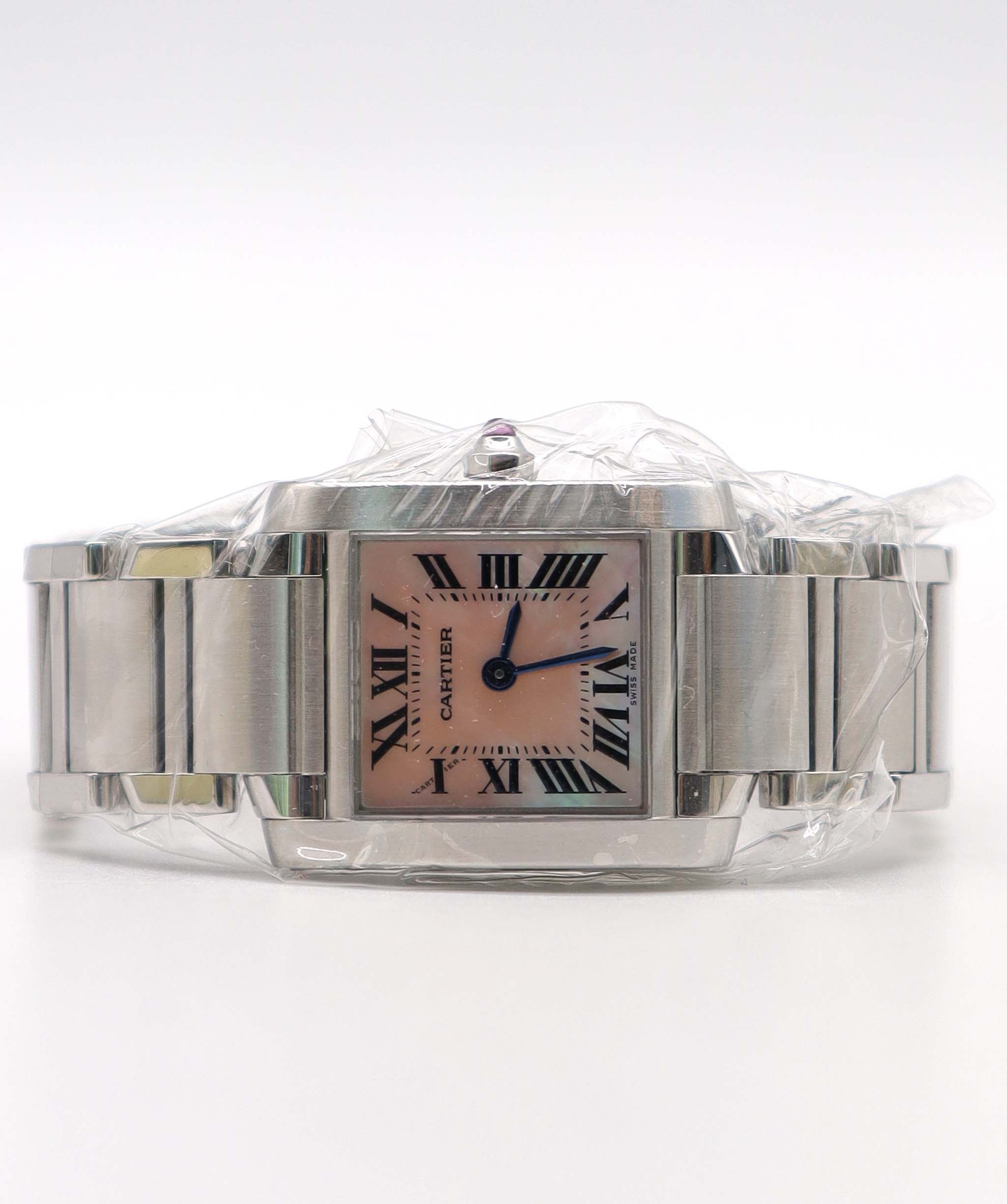 Cartier Tank Francaise SM W51028Q3 Women's Watch, Pink Shell, Quartz, Cartier 90315918 DXBS6392