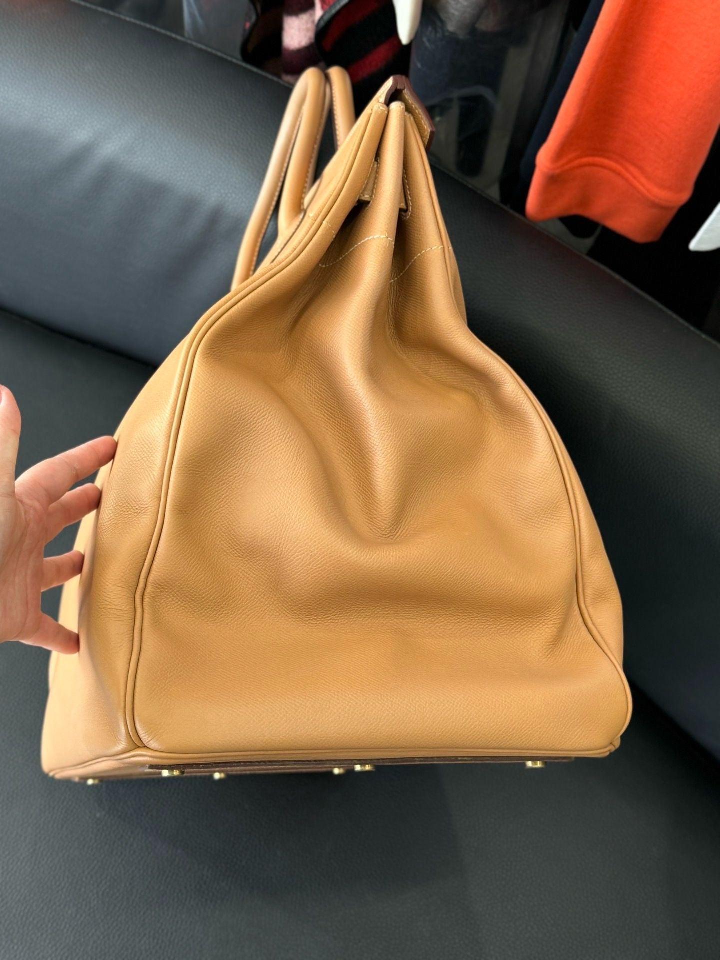 Hermès HAC 45 – Brown Leather with Gold Hardware