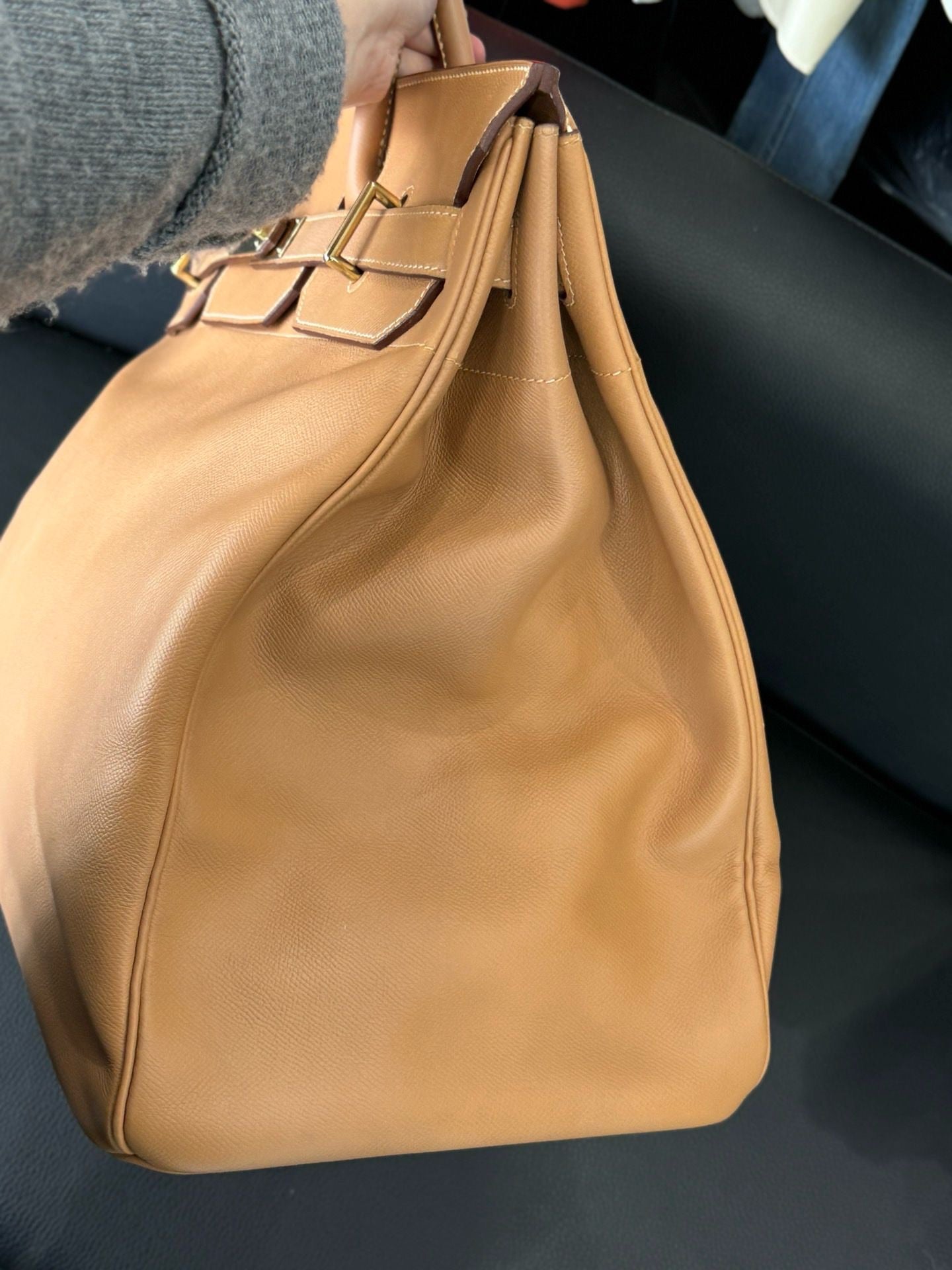 Hermès HAC 45 – Brown Leather with Gold Hardware
