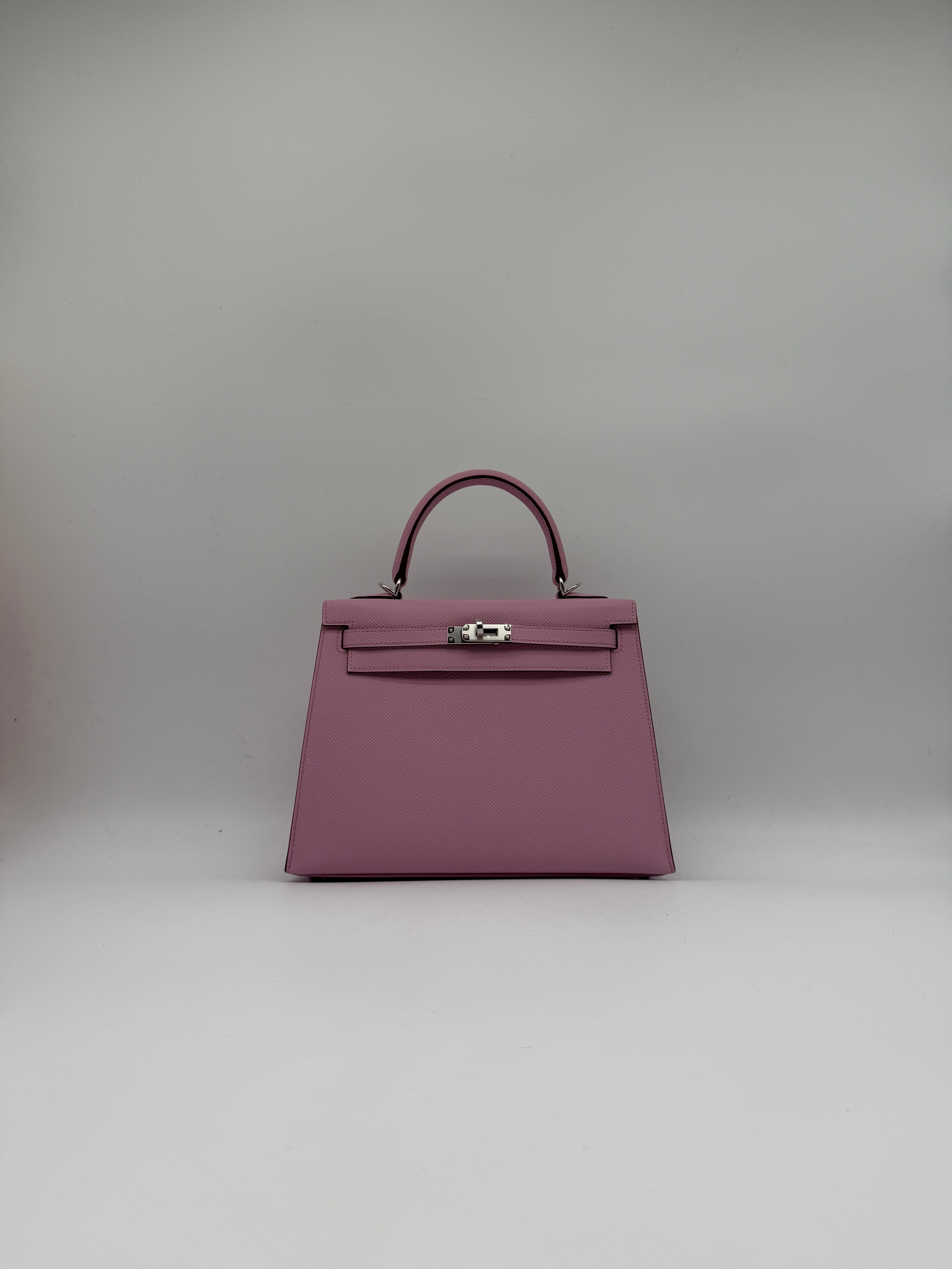 Kelly 25 Sylveter Mauve Epsom Palladium Hardware