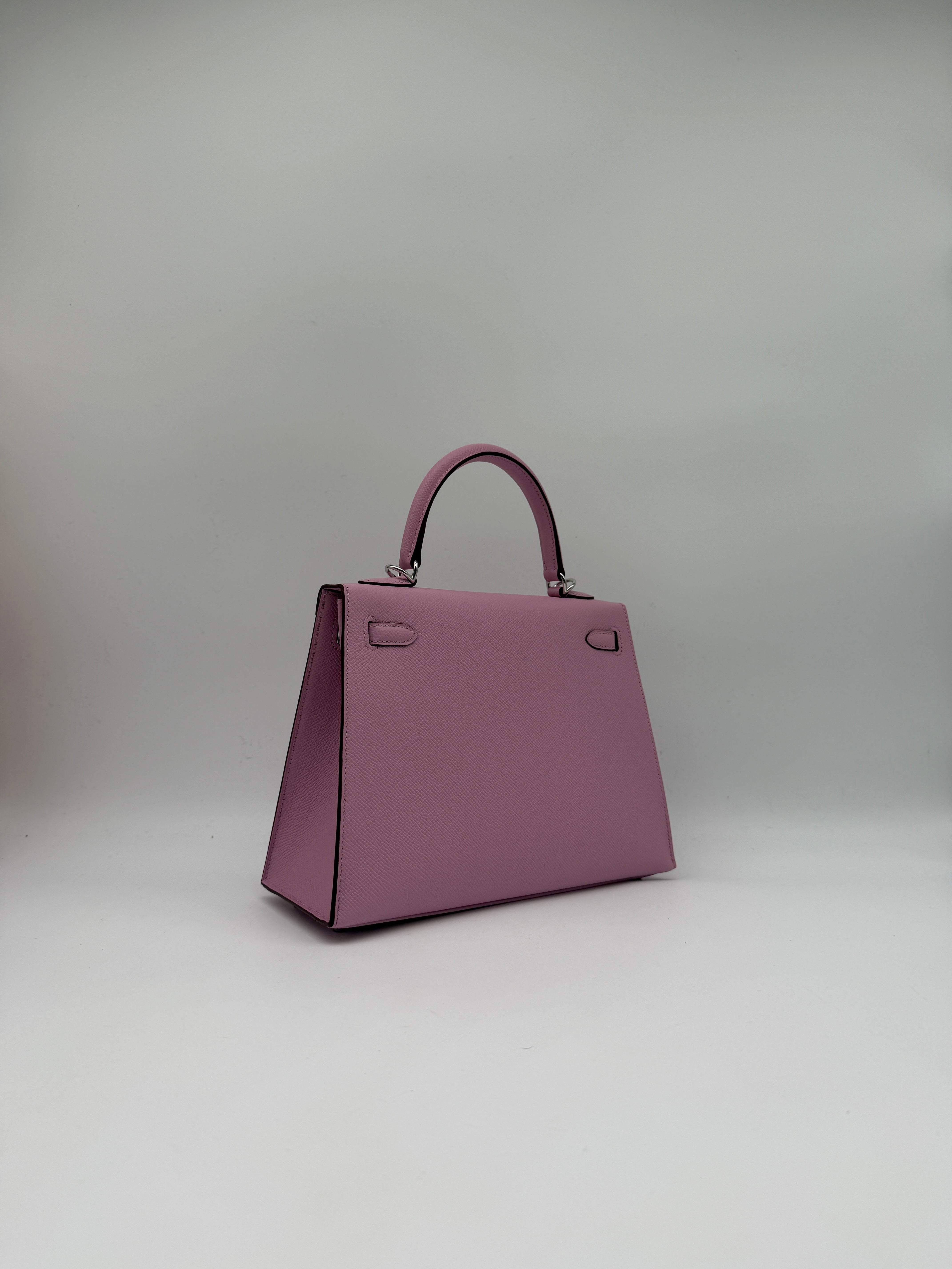 Kelly 25 Sylveter Mauve Epsom Palladium Hardware