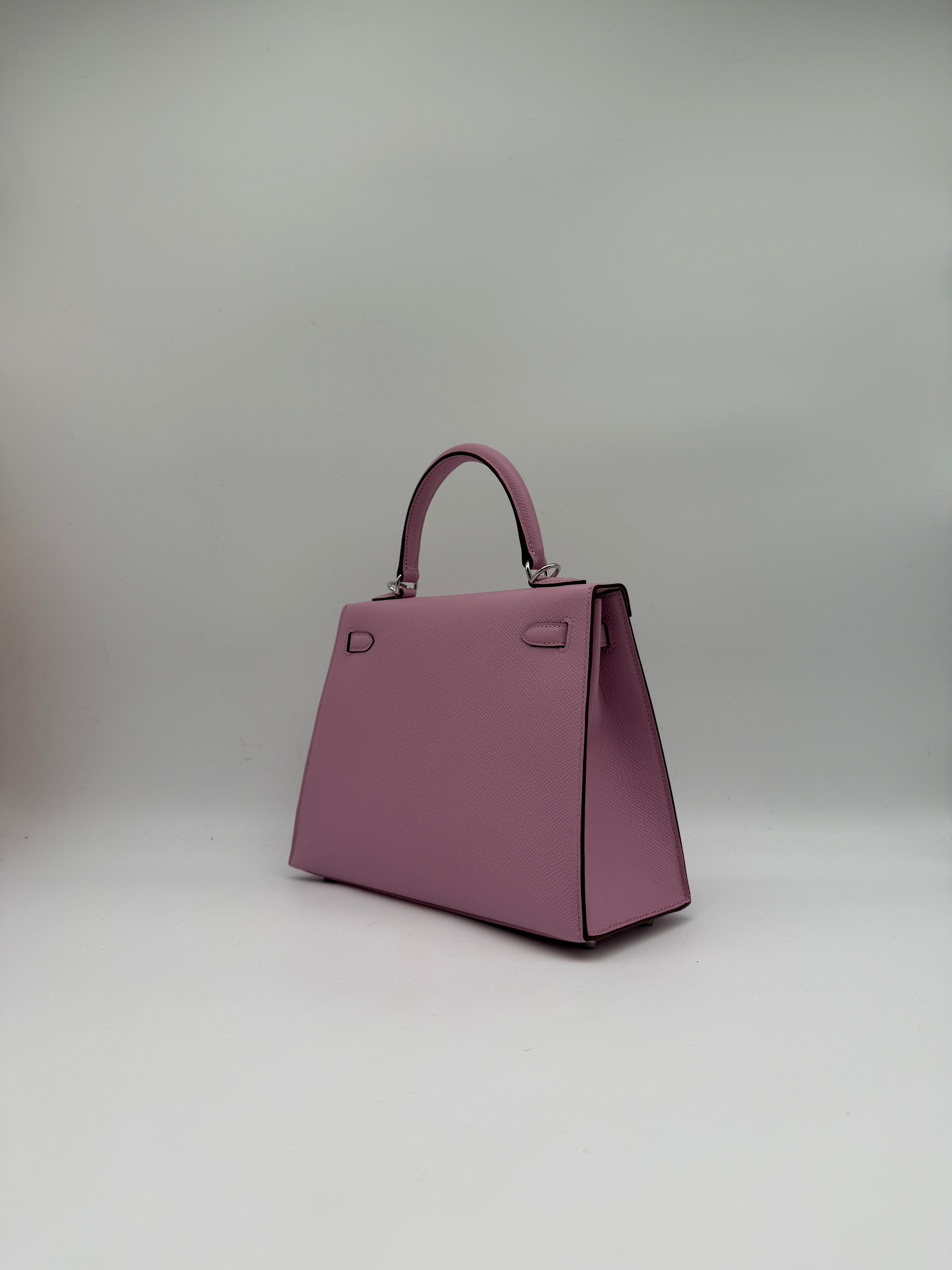 Kelly 25 Sylveter Mauve Epsom Palladium Hardware