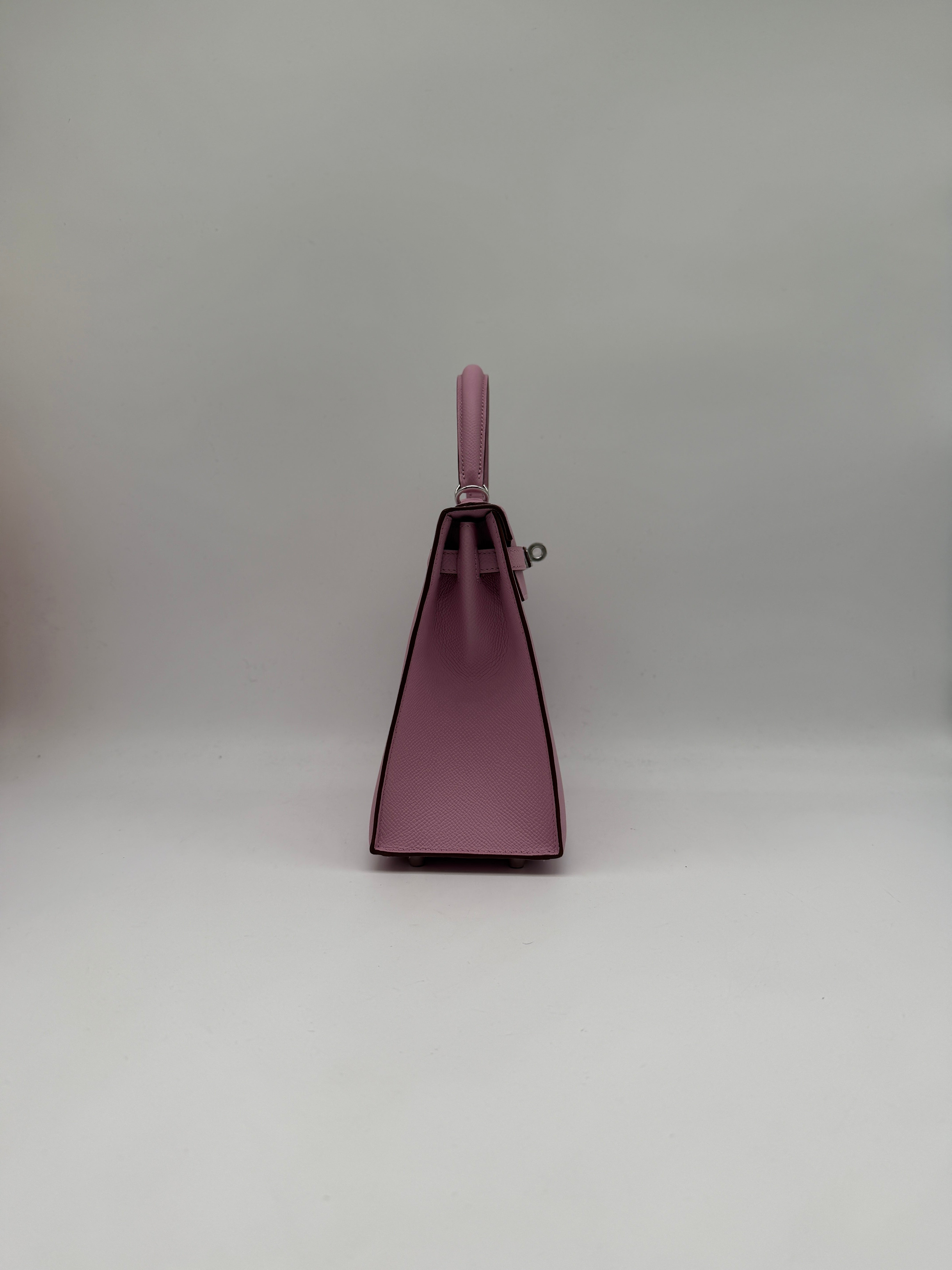 Kelly 25 Sylveter Mauve Epsom Palladium Hardware