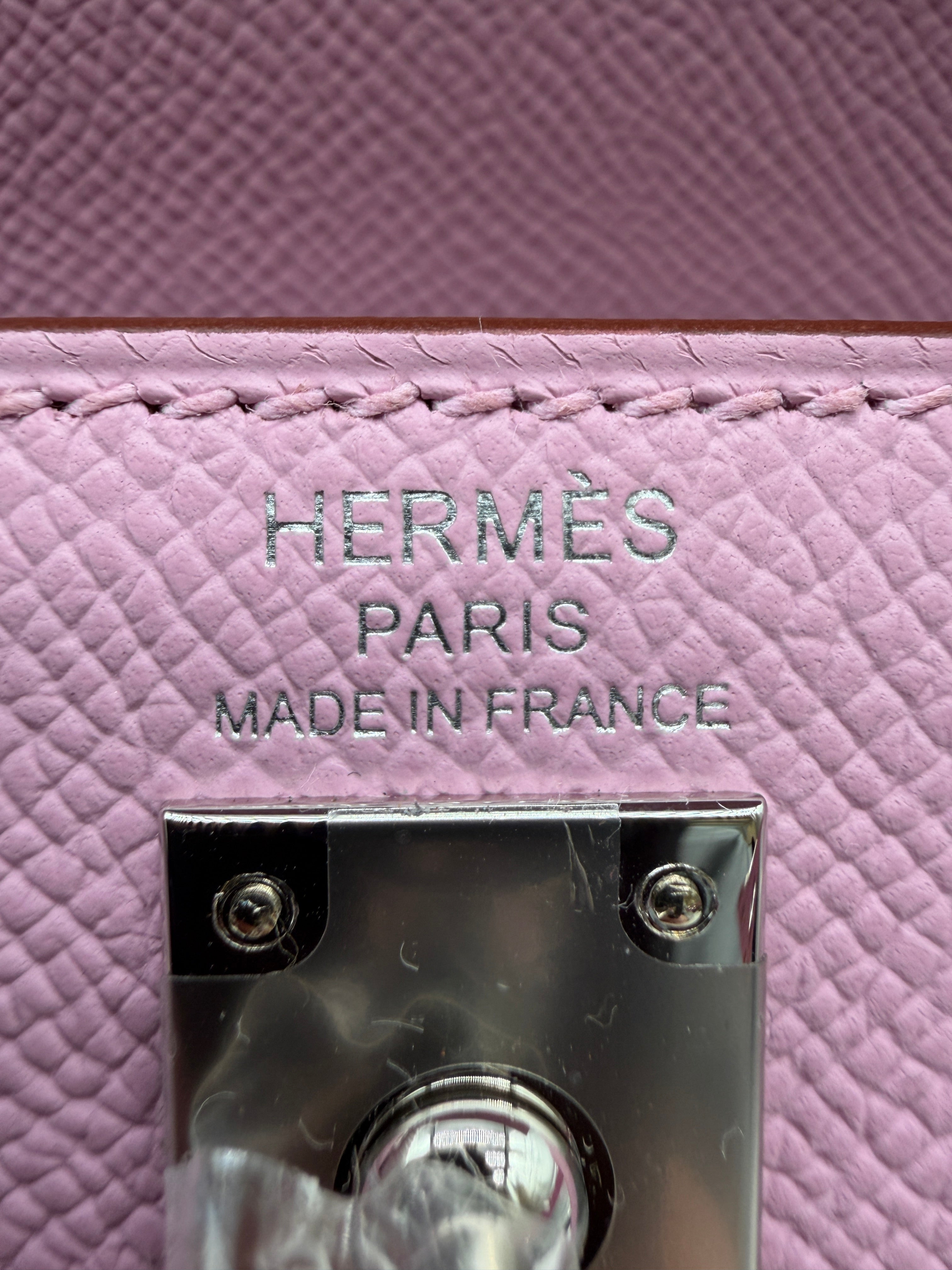 Kelly 25 Sylveter Mauve Epsom Palladium Hardware