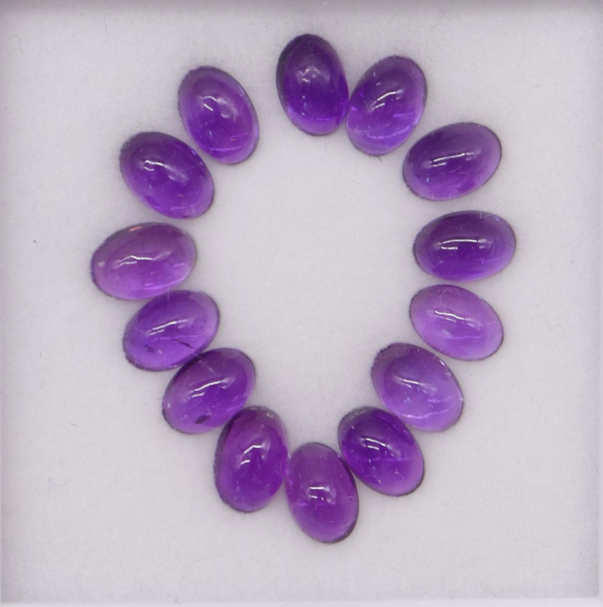7.00ct Amethyst Oval Cabochon Set (14 pcs) DXBCS4800
