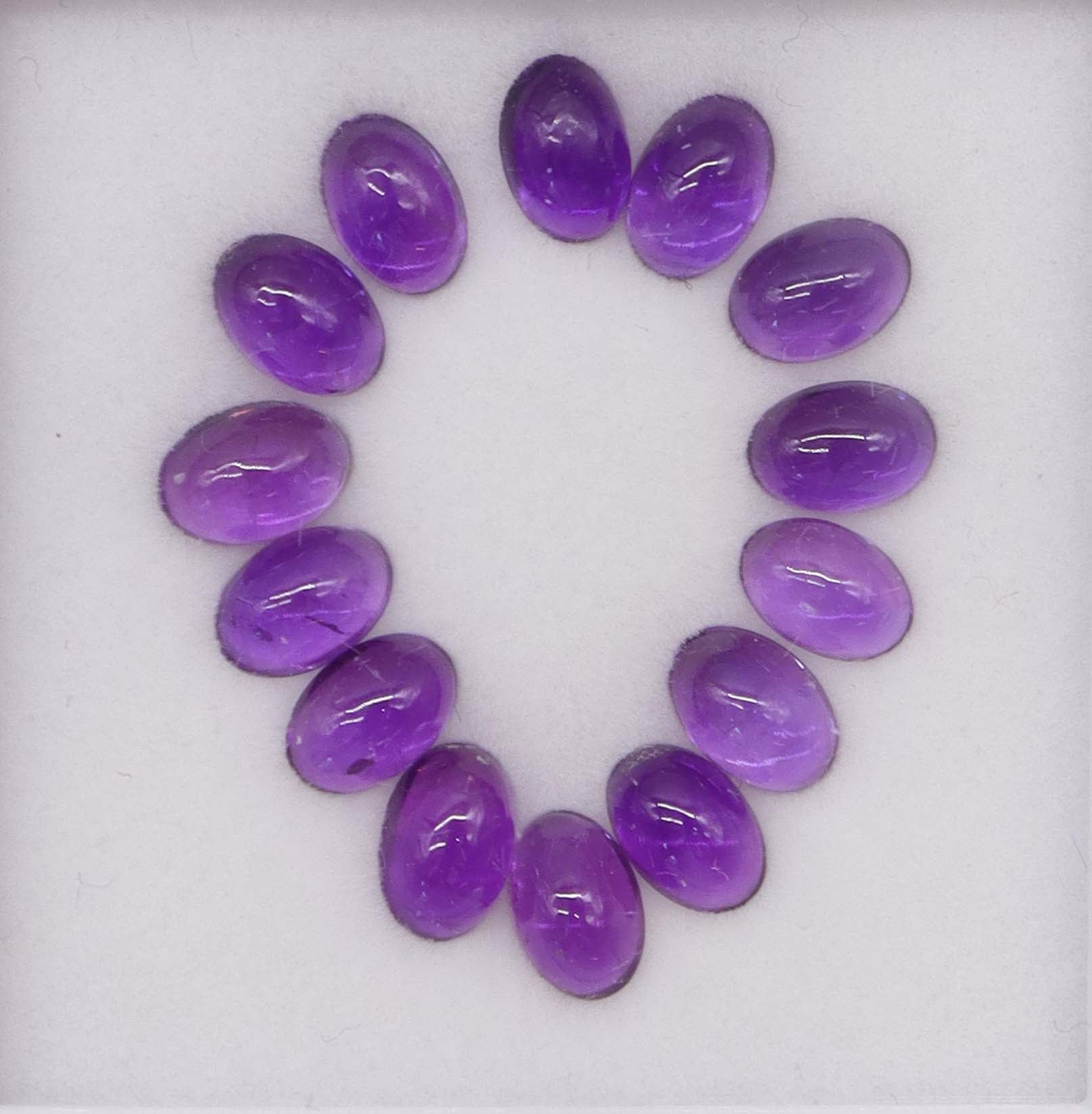 7.00ct Amethyst Oval Cabochon Set (14 pcs) DXBCS4800