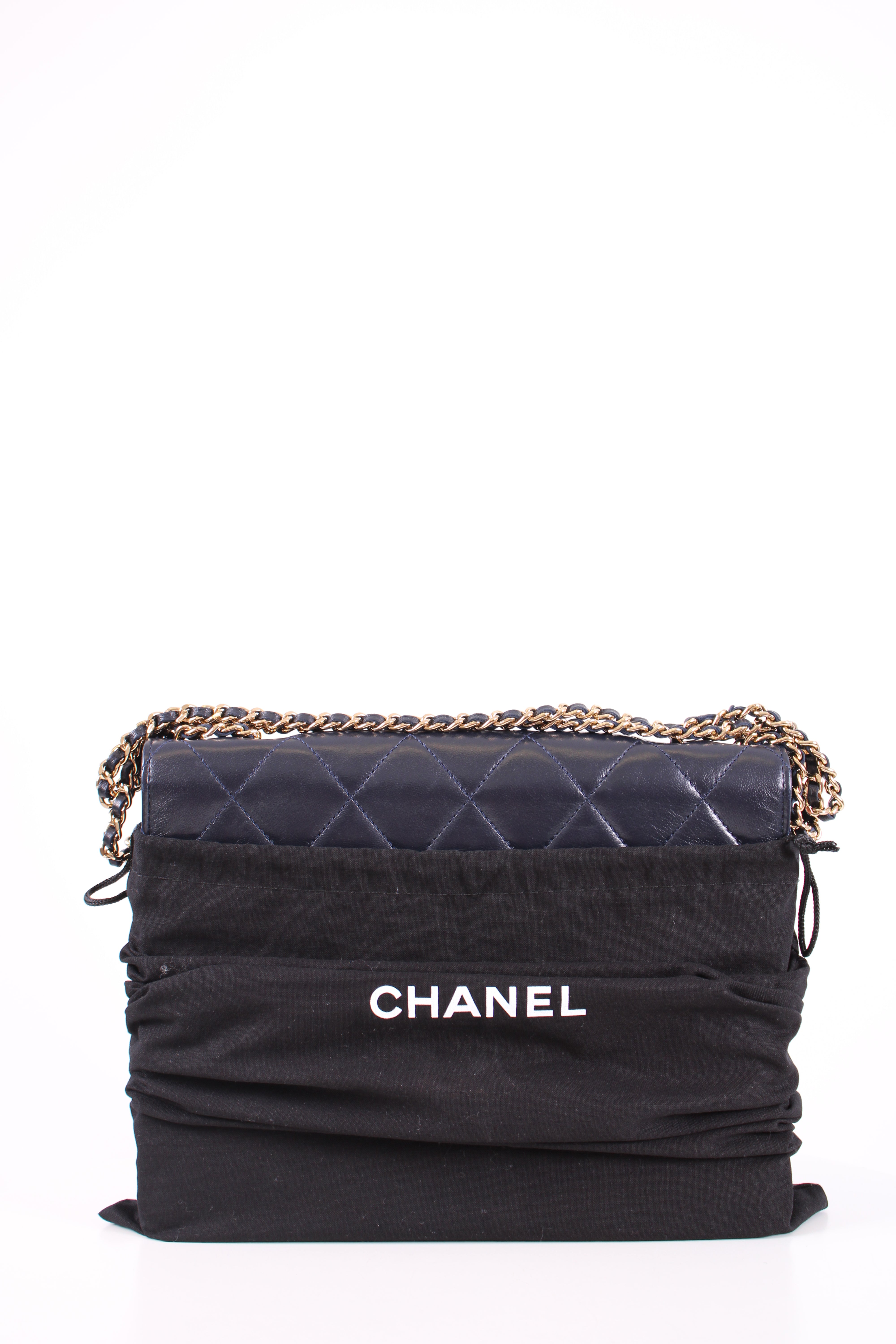 Chanel Quilted Golden Class Flap Bag Navy