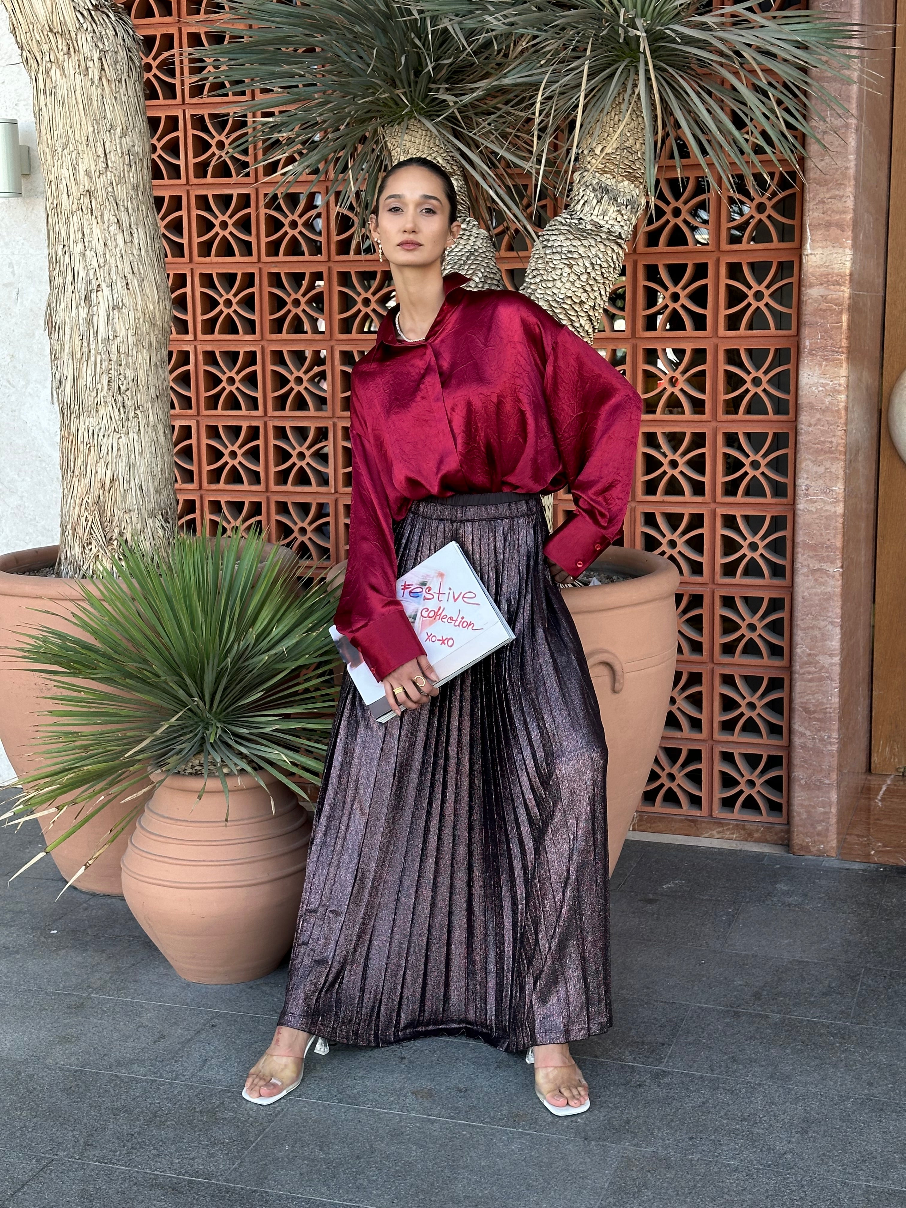 PLEATED MAXI SKIRT (التنورة) “OLA”