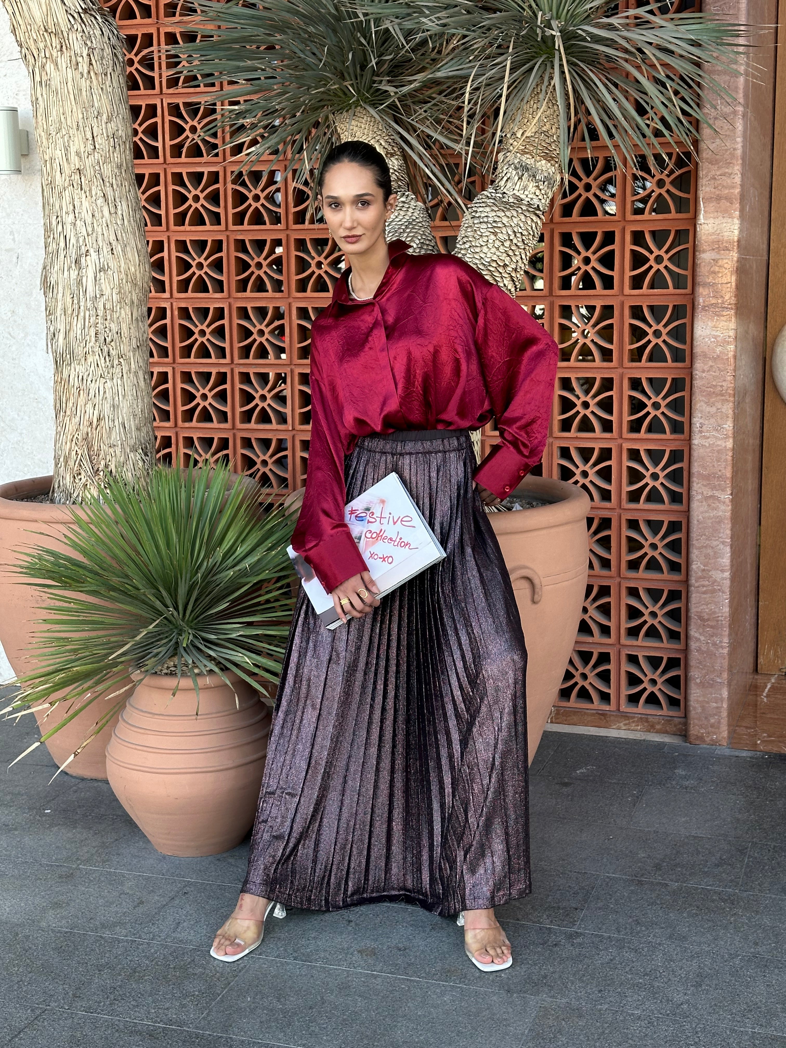 PLEATED MAXI SKIRT (التنورة) “OLA”