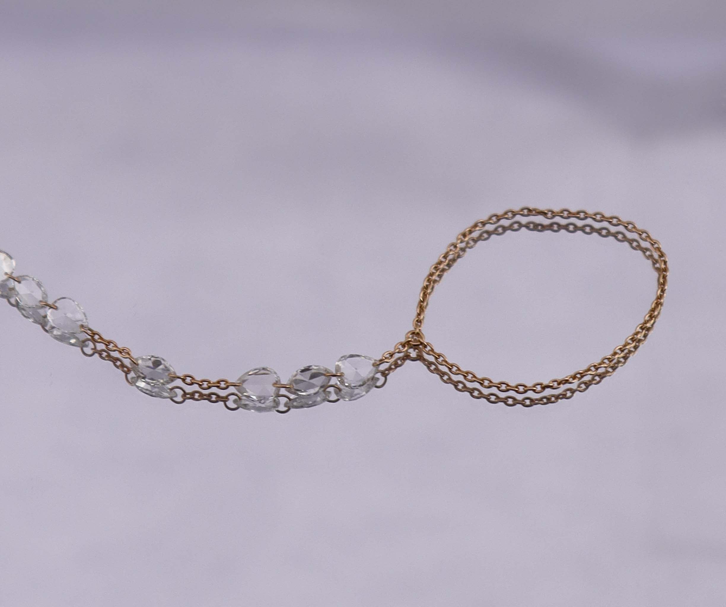 1.70ct Rose Cut Diamond Handchain Rose Gold B3220