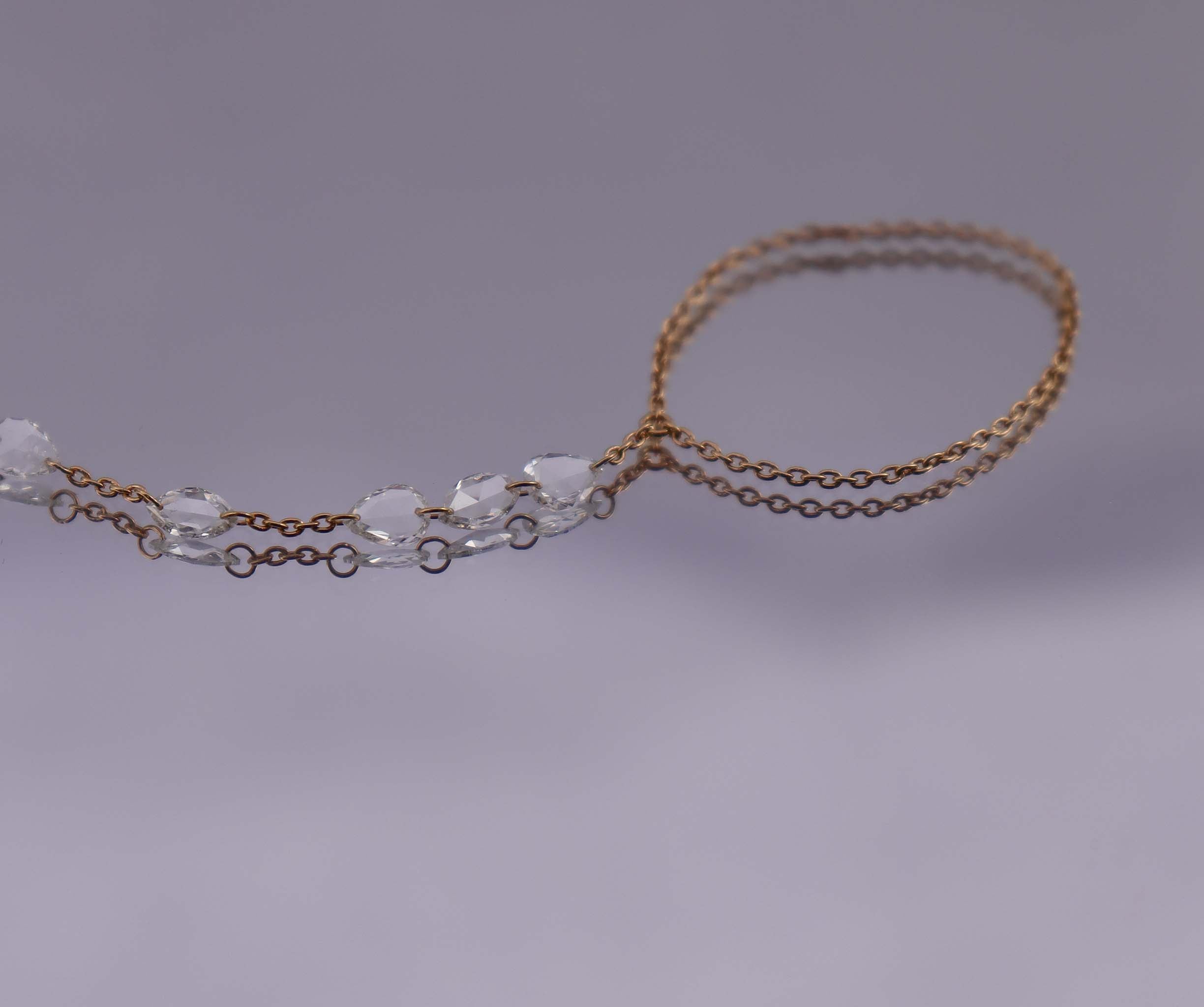 1.70ct Rose Cut Diamond Handchain Rose Gold B3220