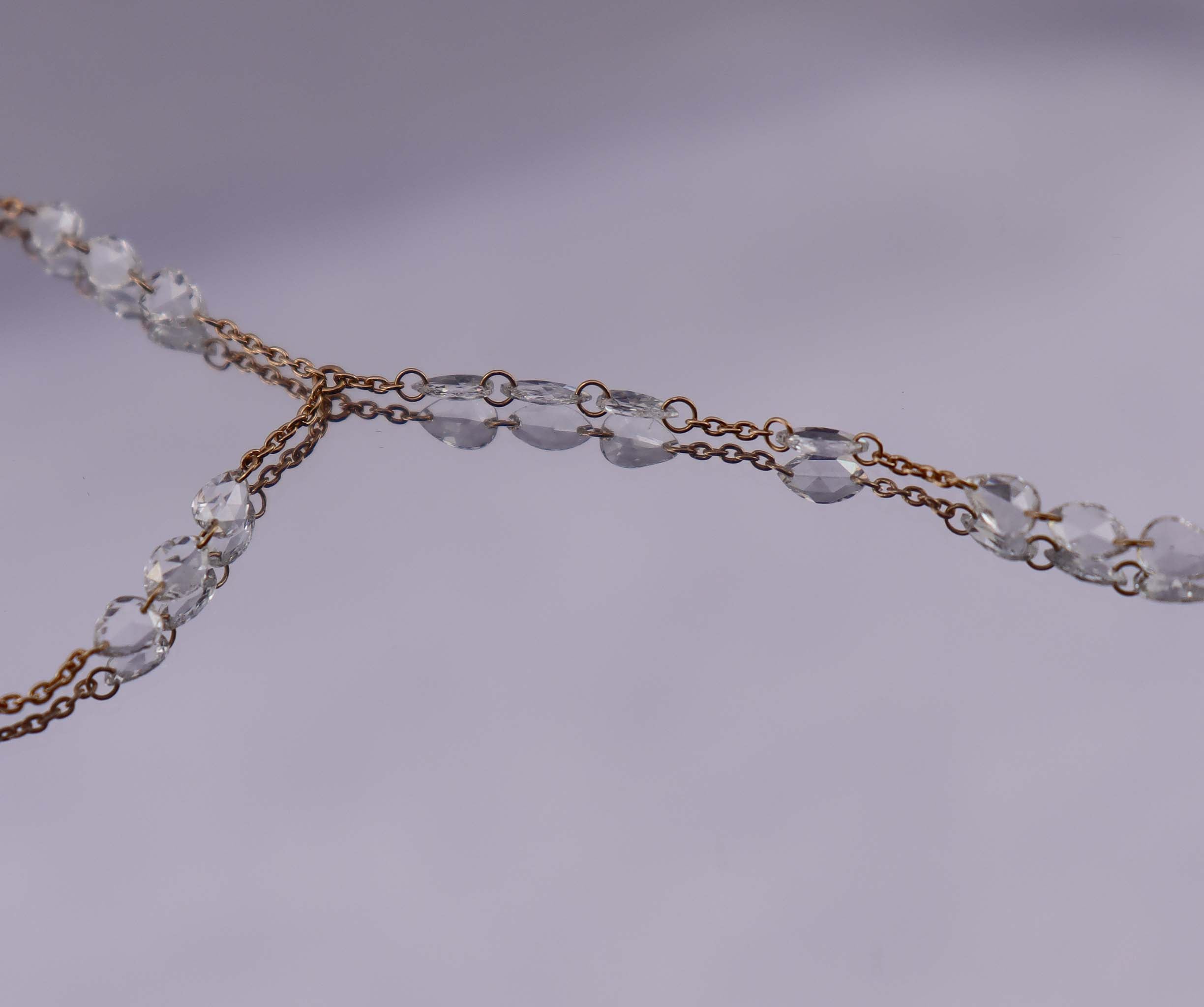 1.70ct Rose Cut Diamond Handchain Rose Gold B3220