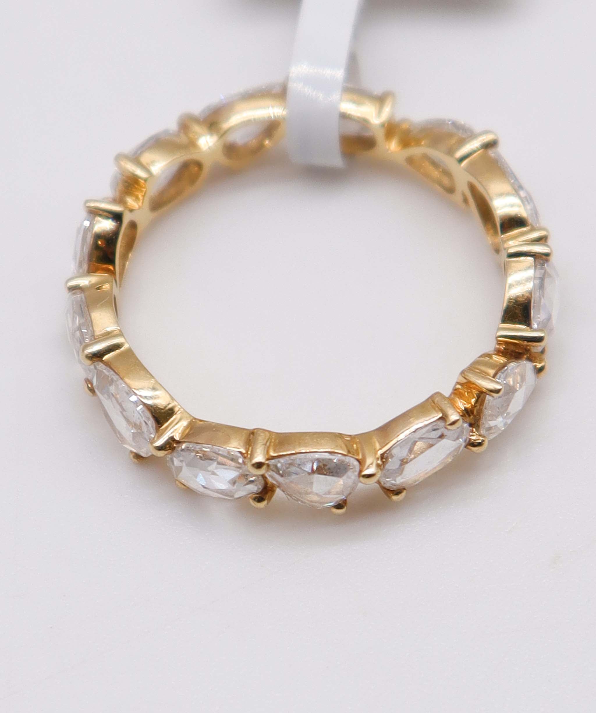 2.35ct Rose Cut Diamond Eternity Ring Yellow Gold size 54 R2303