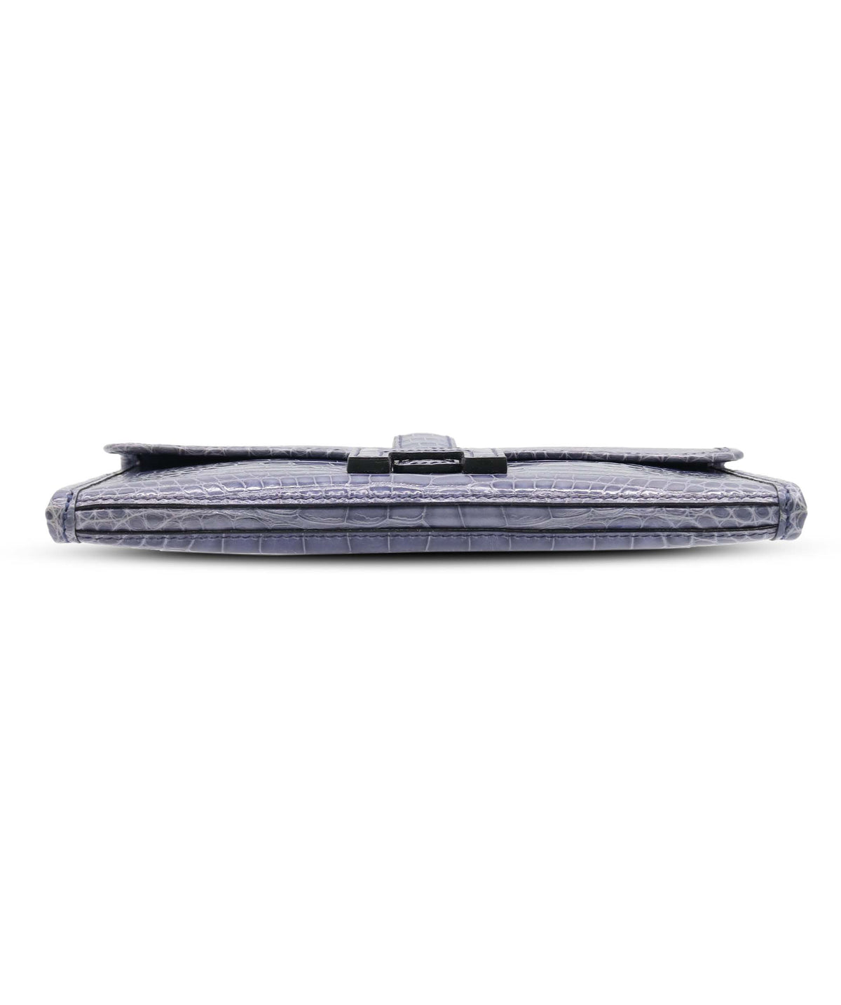 Hermès Bleu Brighton Shiny Mississippi Alligator Mini Jige Clutch DXBS6658