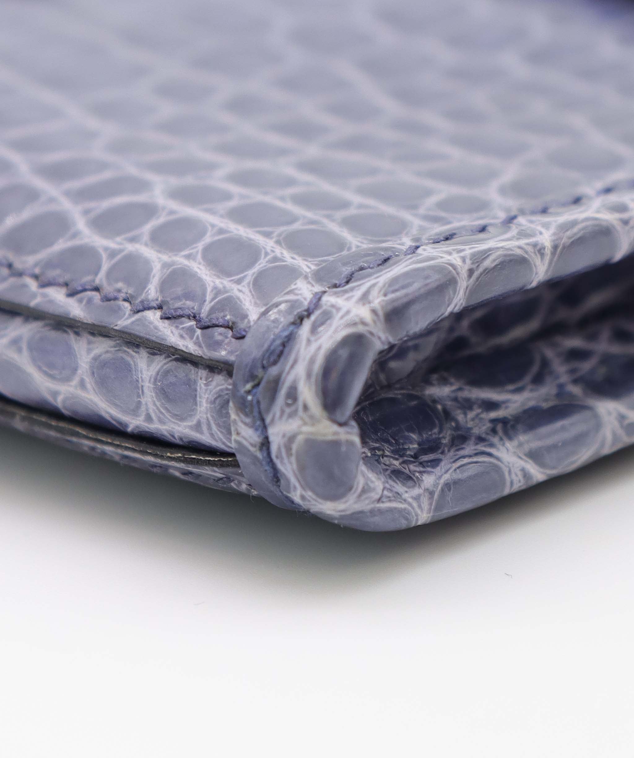 Hermès Bleu Brighton Shiny Mississippi Alligator Mini Jige Clutch DXBS6658