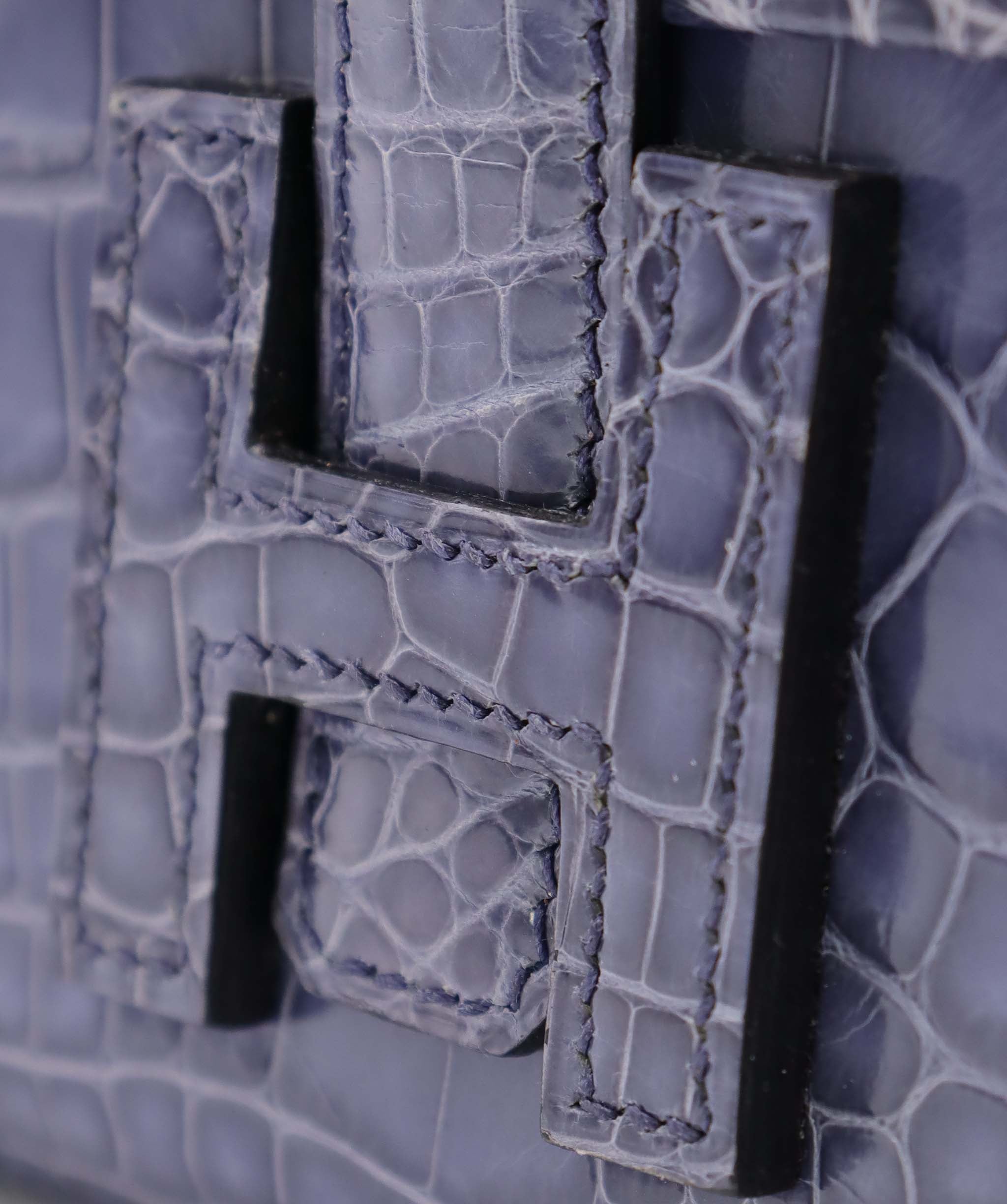 Hermès Bleu Brighton Shiny Mississippi Alligator Mini Jige Clutch DXBS6658