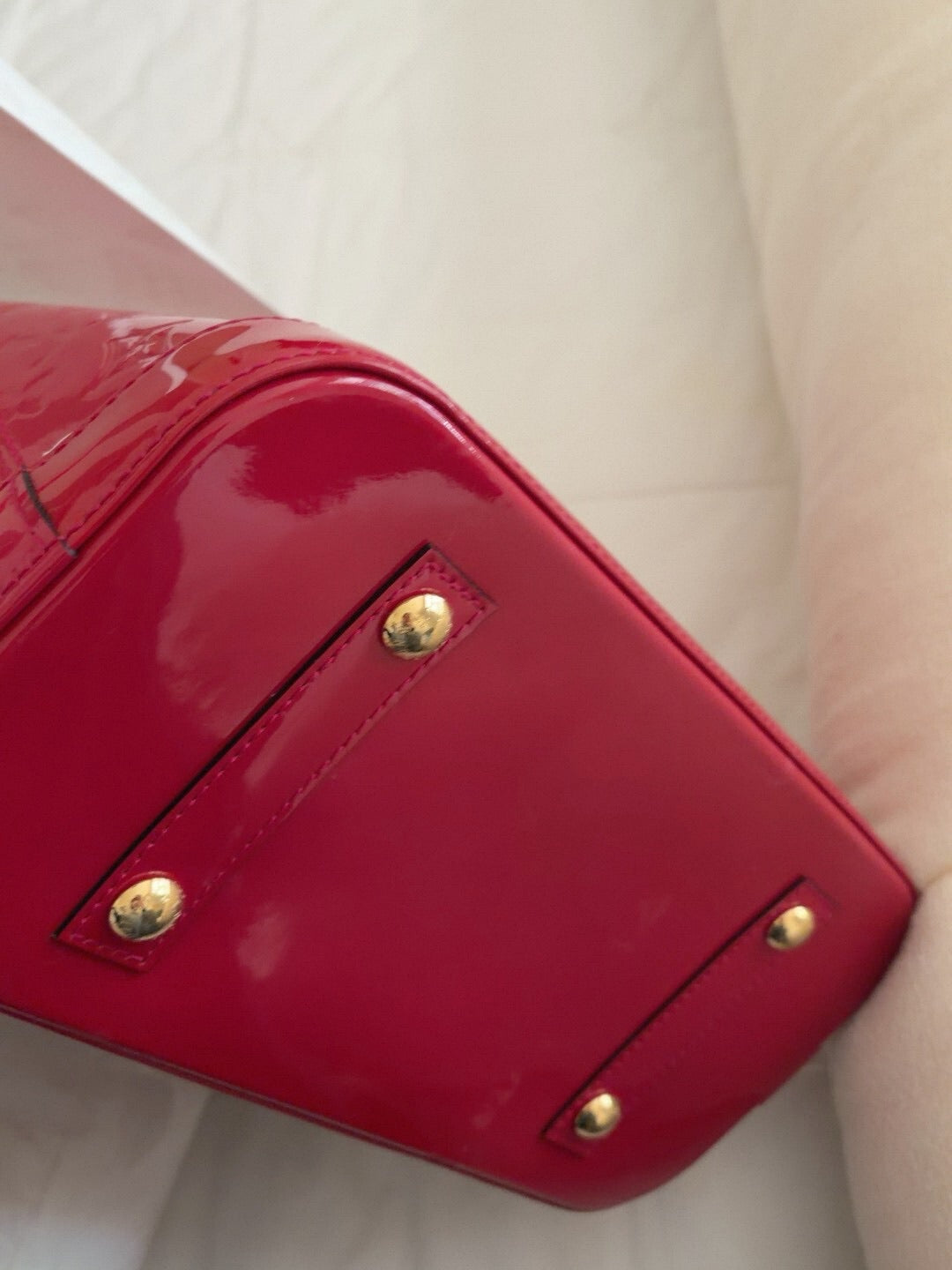 LV Alma Vernis Red Handbag