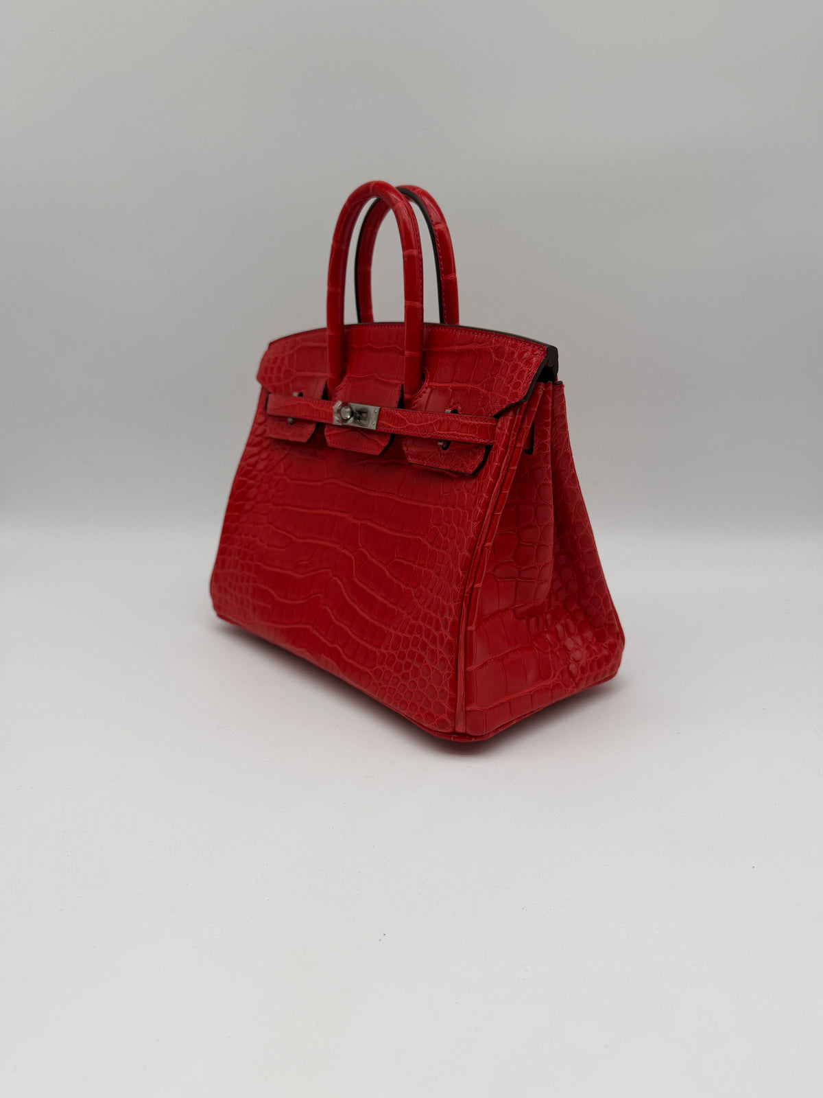 Hermès Birkin 25 Geranium Matte Alligator Palladium Hardware