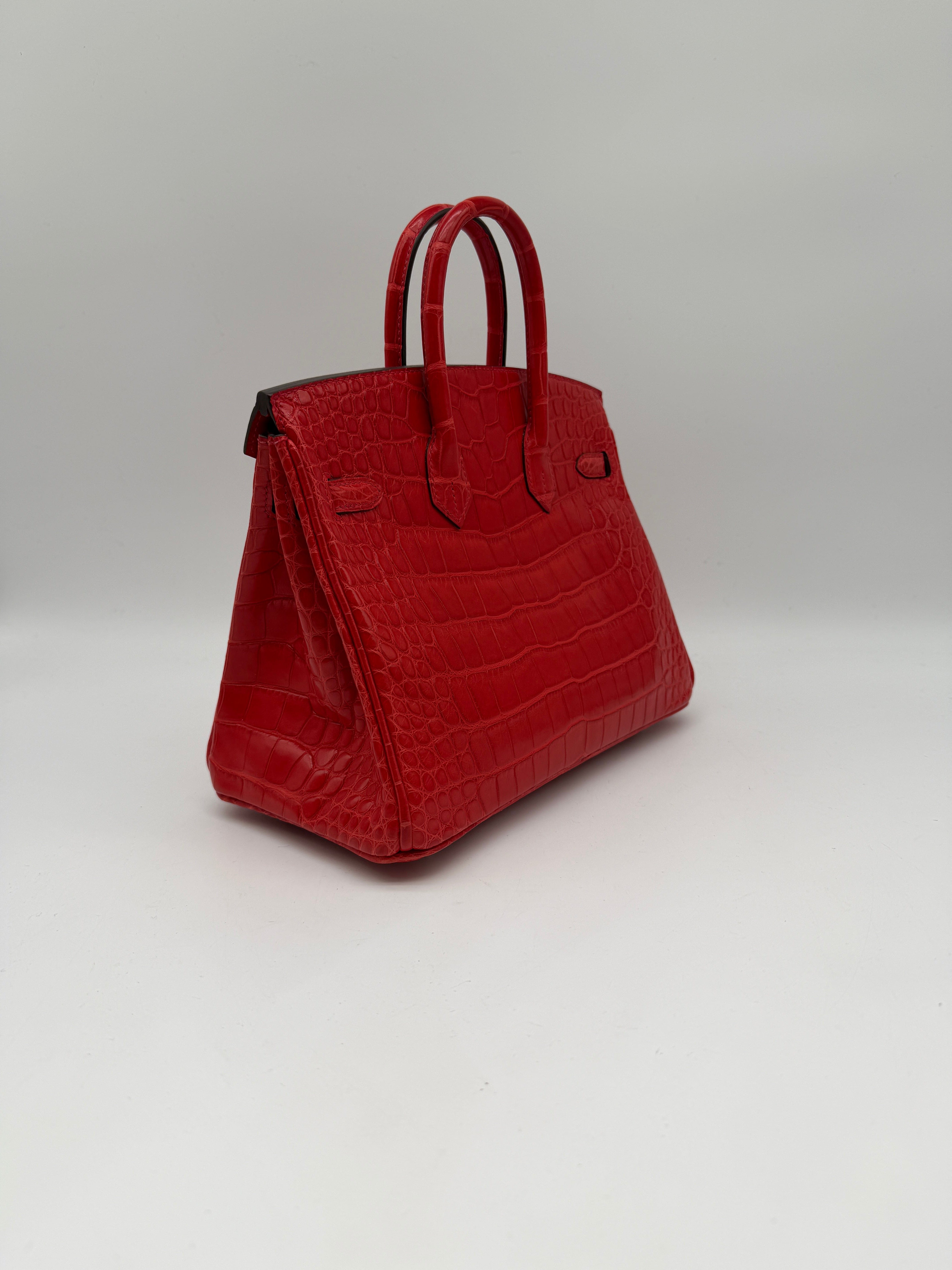 Prime Concierge Hermès Birkin 25 Geranium Matte Alligator Palladium Hardware