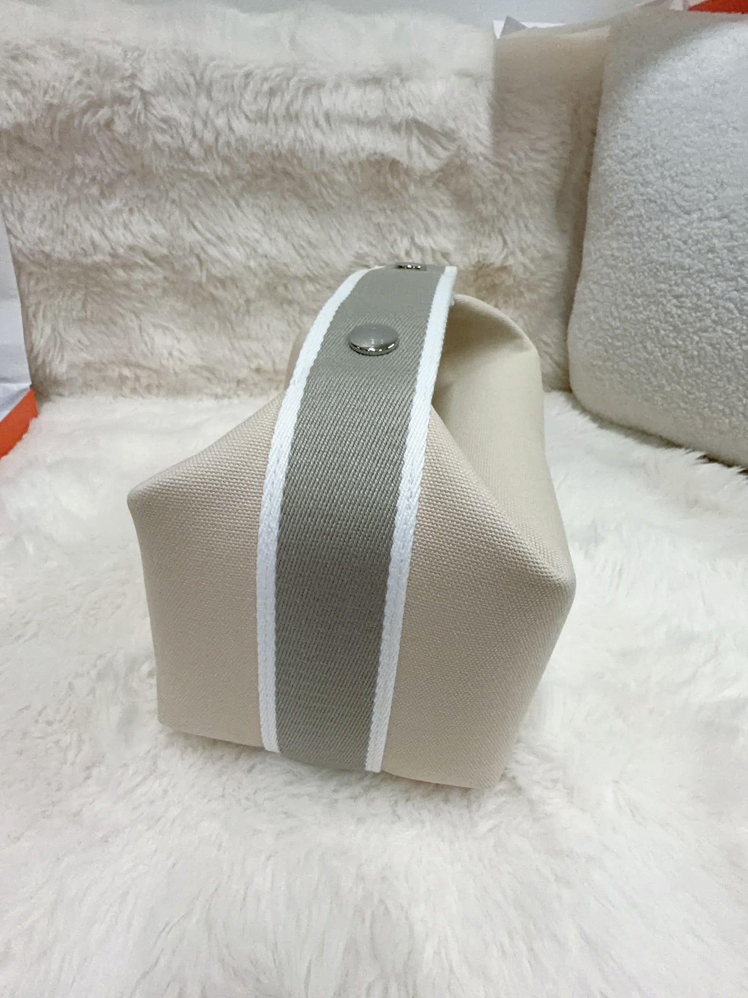 Hermès Embroidered H Cotton Pouch