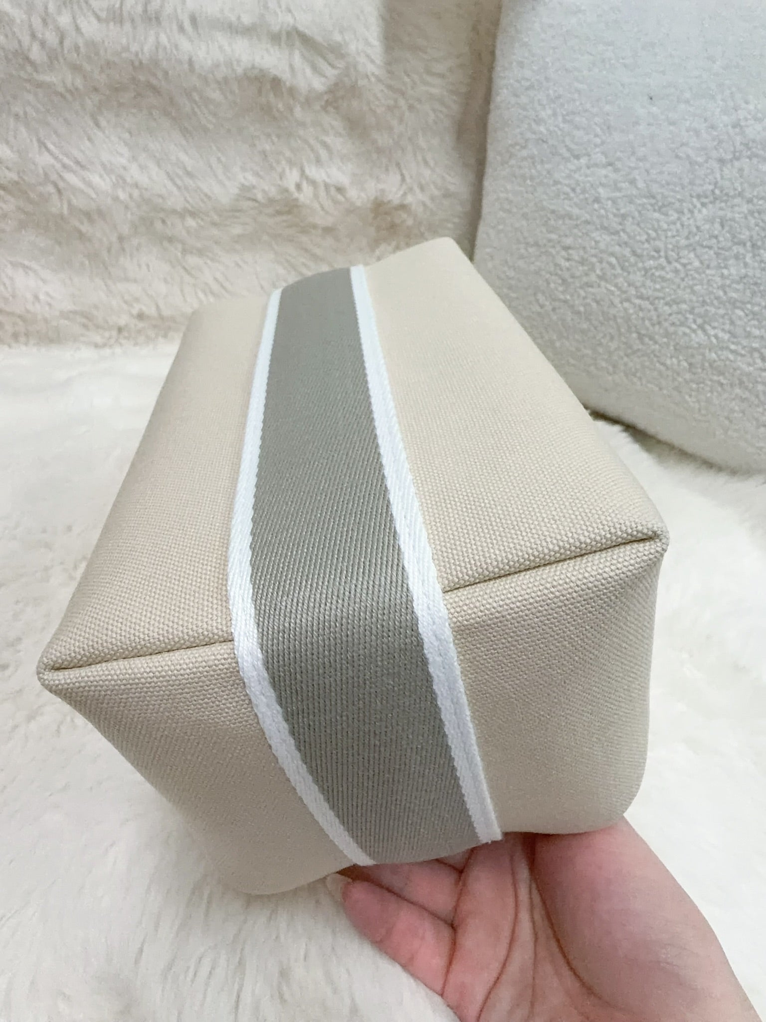 Hermès Embroidered H Cotton Pouch