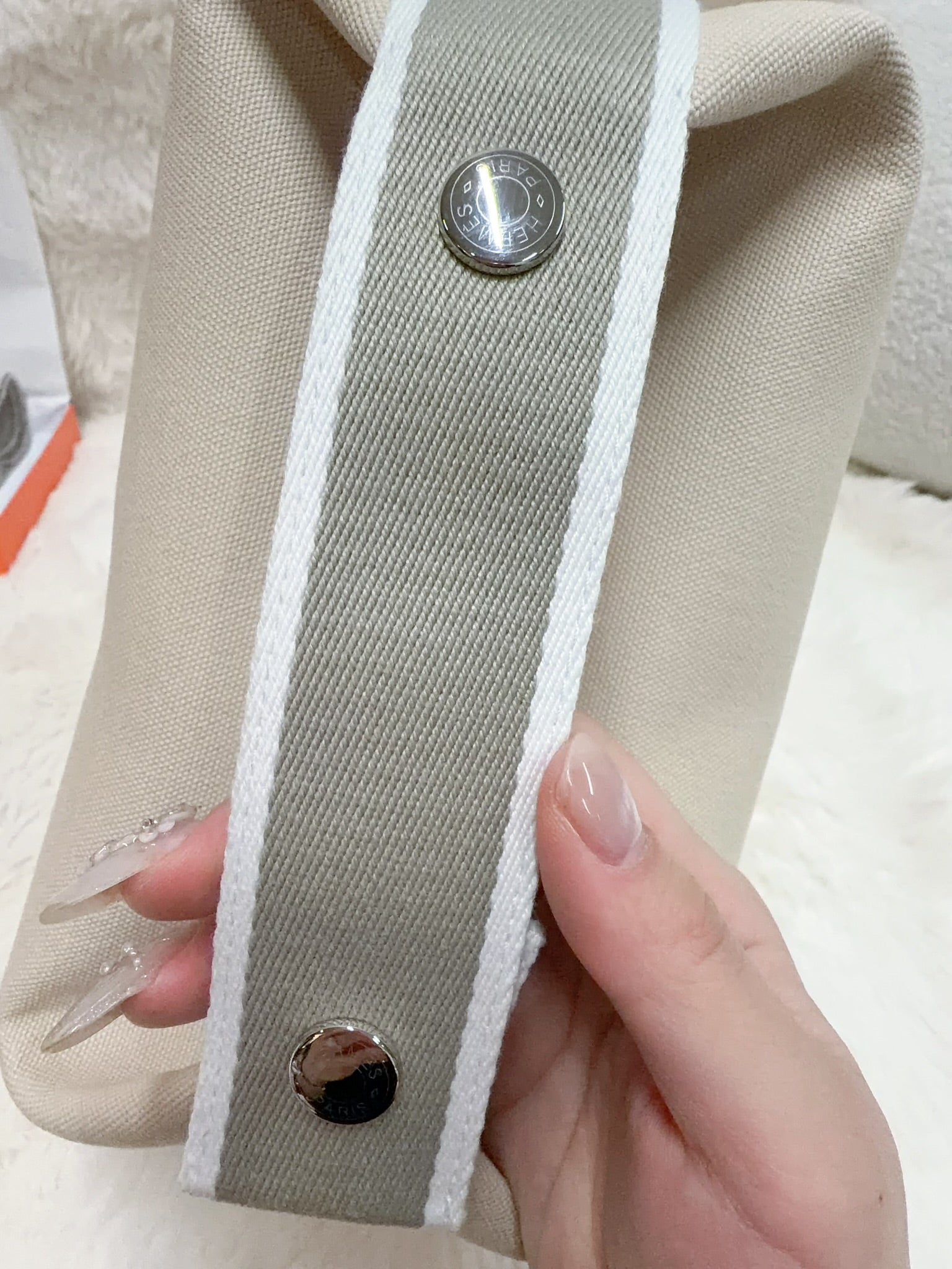 Hermès Embroidered H Cotton Pouch