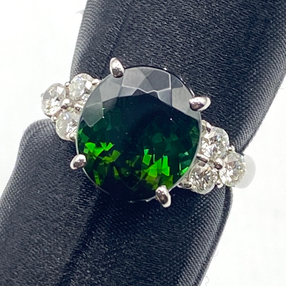 Pt900 Tourmaline Ring TO5.06 D0.52 8g US 6 52111