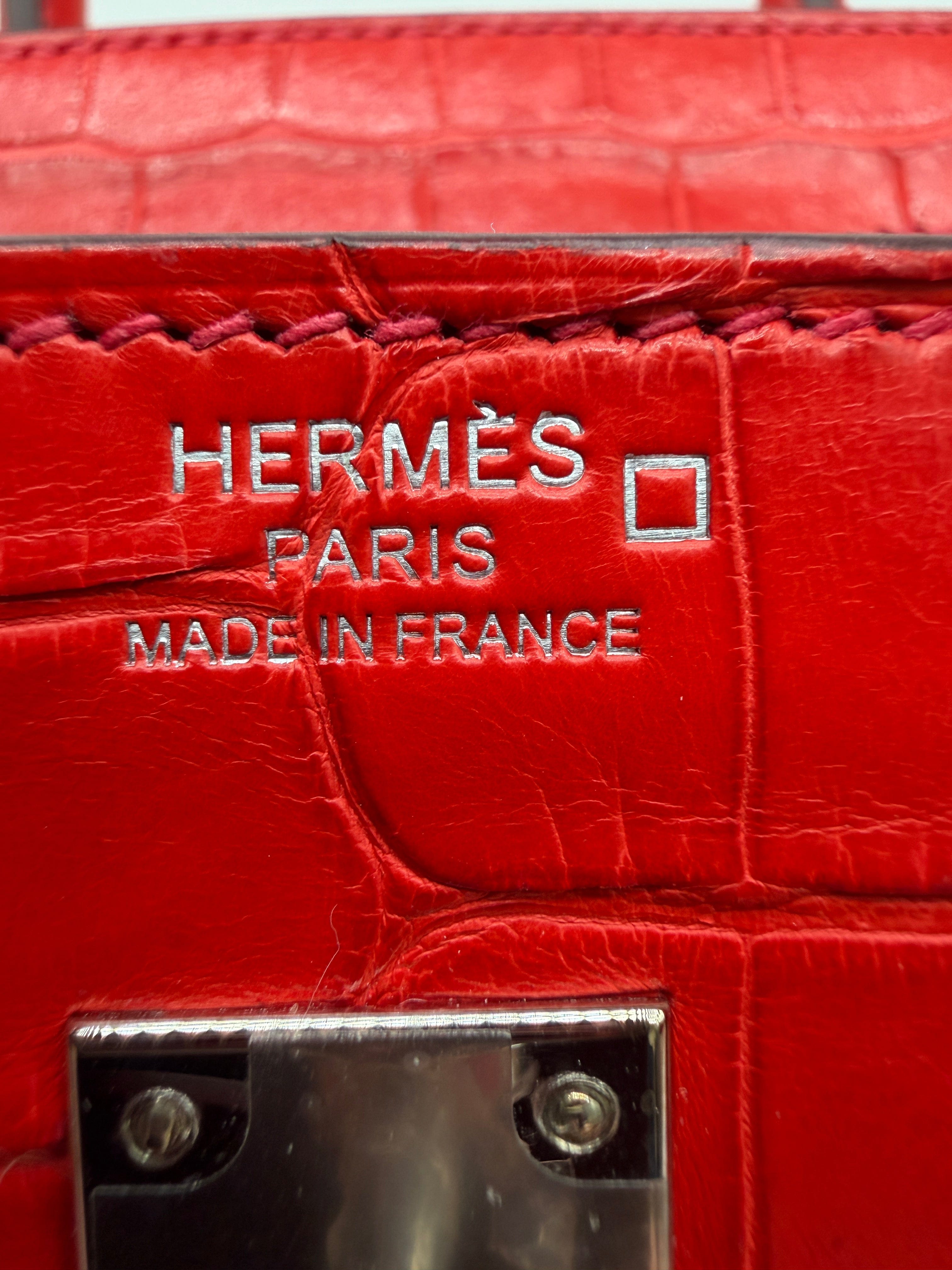 Prime Concierge Hermès Birkin 25 Geranium Matte Alligator Palladium Hardware