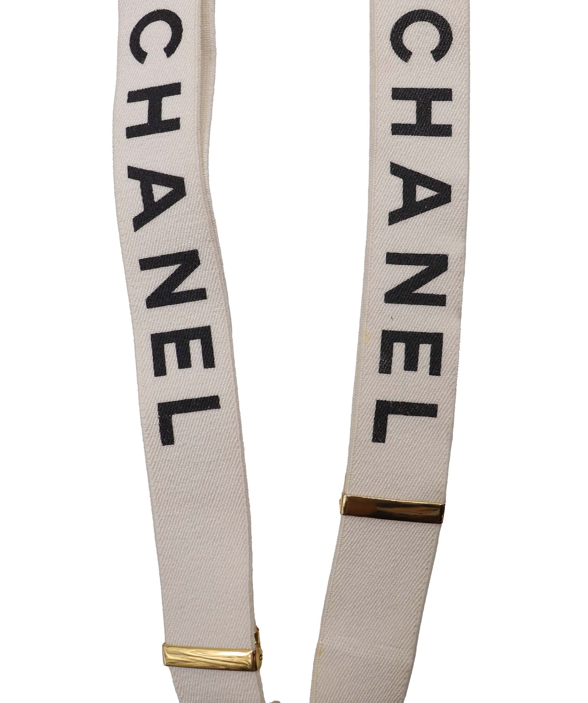 Chanel Logo Suspender White  DXBK0099