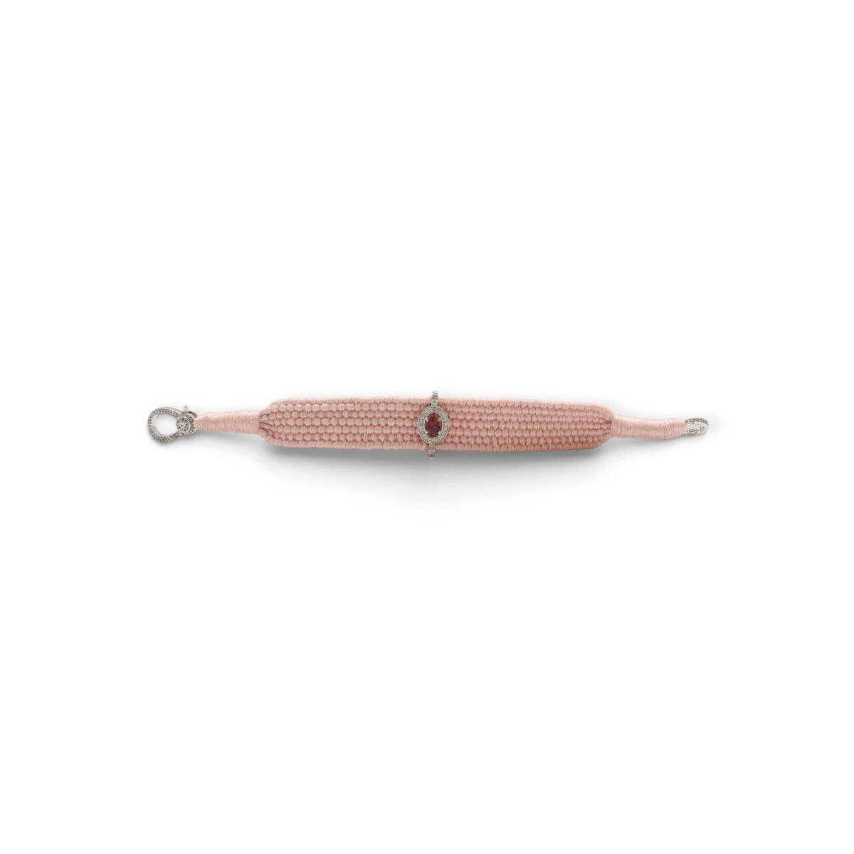 Pink Tourmaline & Diamond Light Pink Thread Friendship Bracelet DXBCD2259