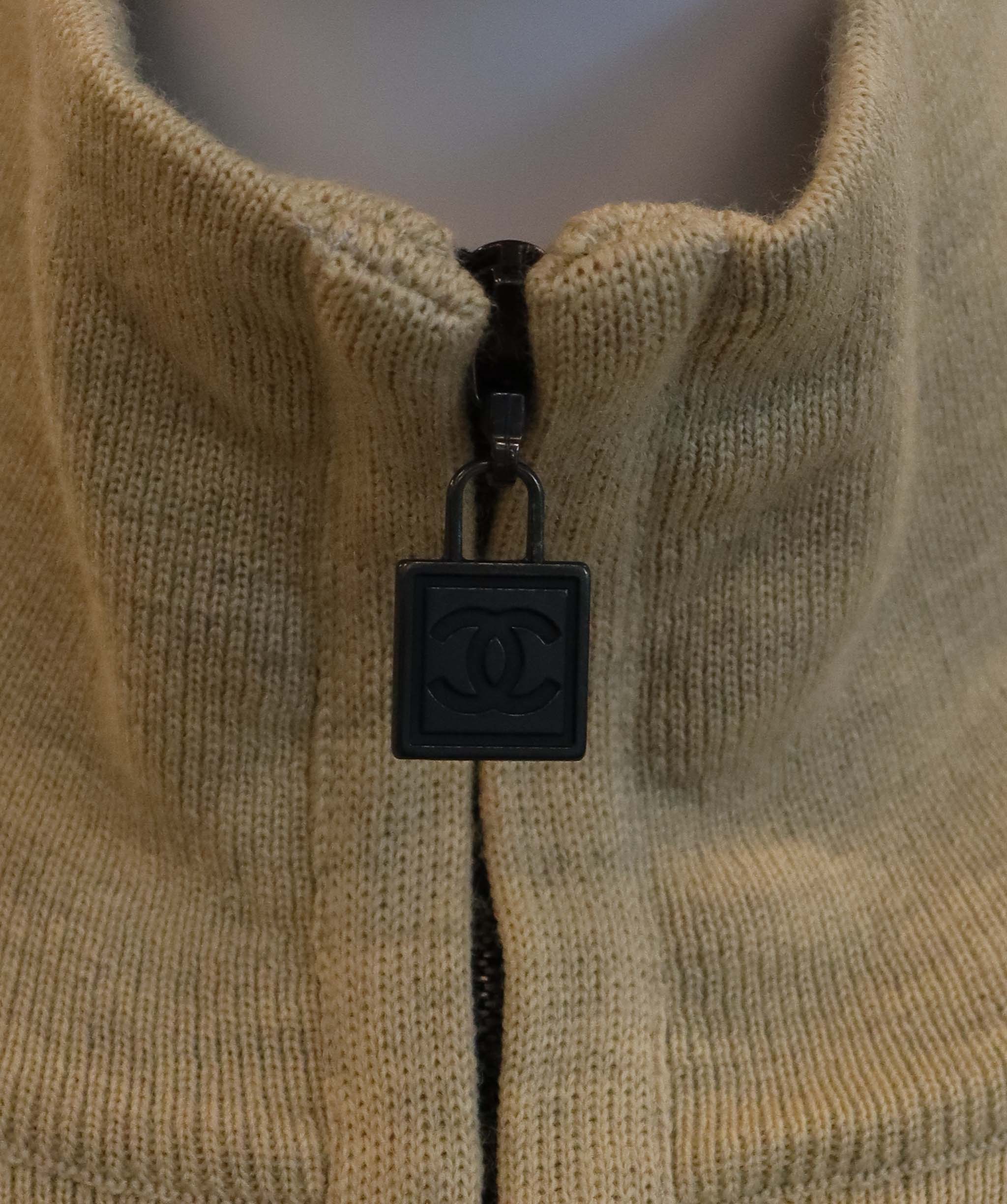 Chanel Sport Side Line Knit Jacket Beige  DXBS6051