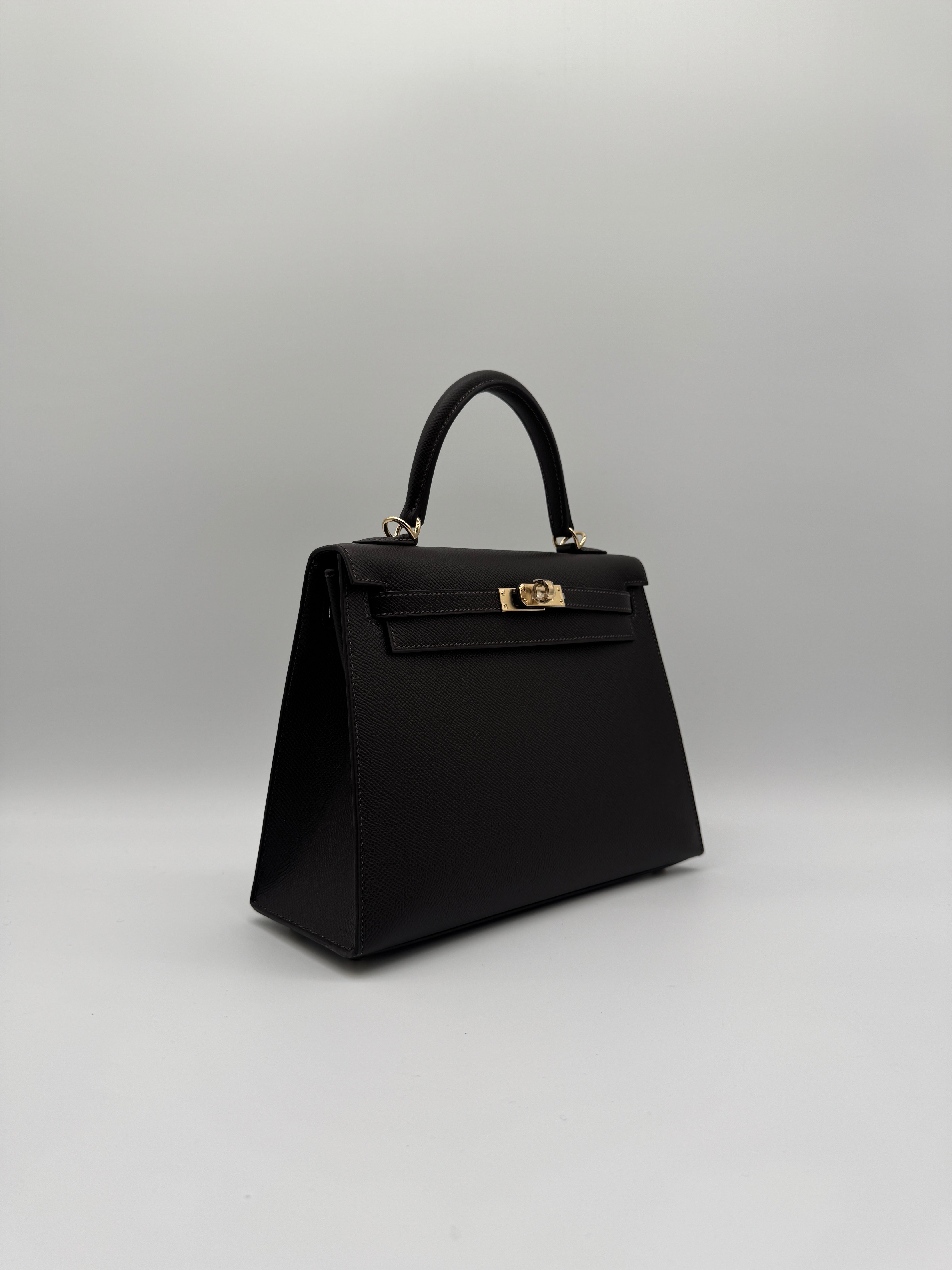 Hermès Kelly 25 Bai Brun Epsom Permabass Hardware