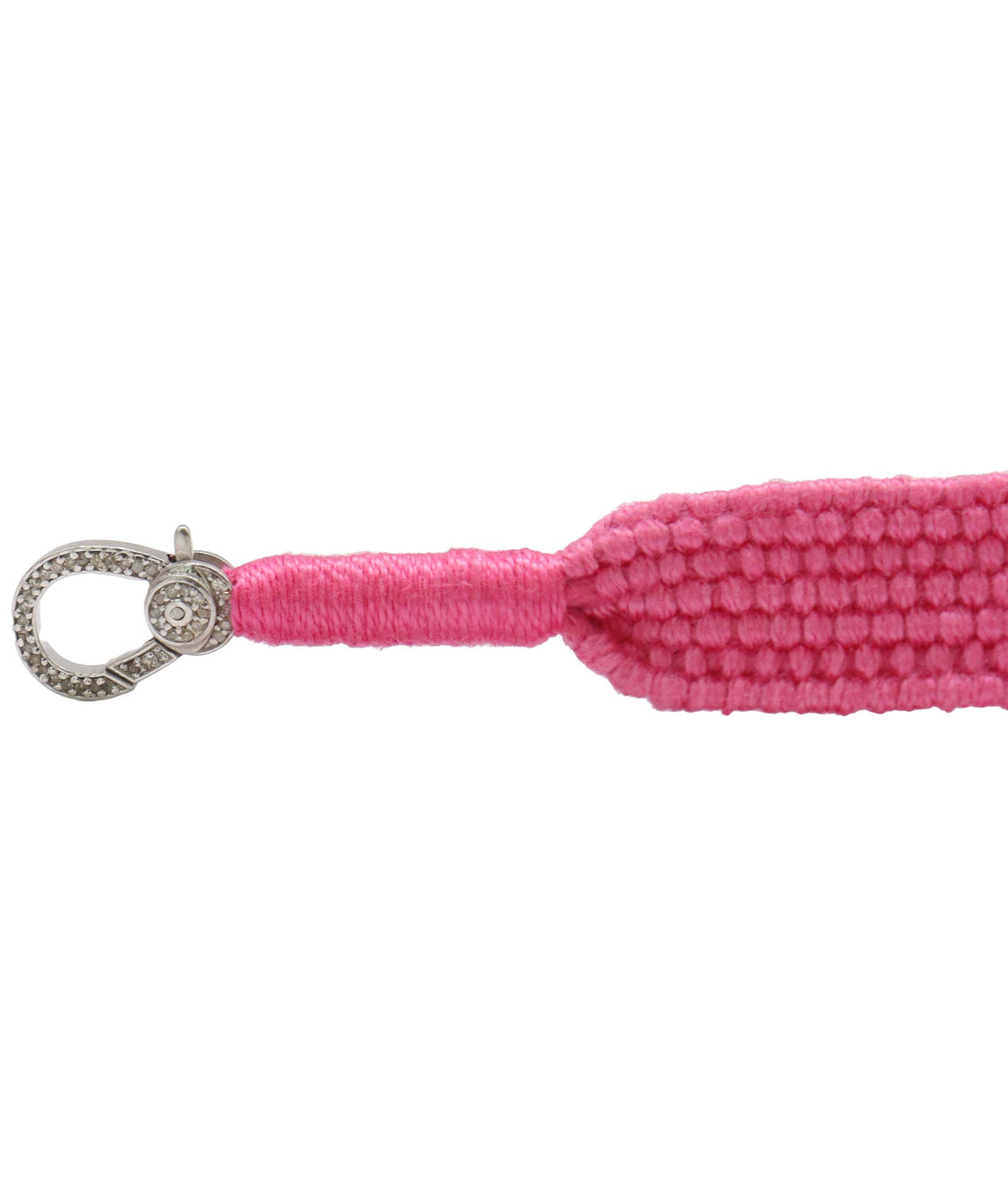 Emerald & Diamond Bright Pink Thread Friendship Bracelet DXBCD2256