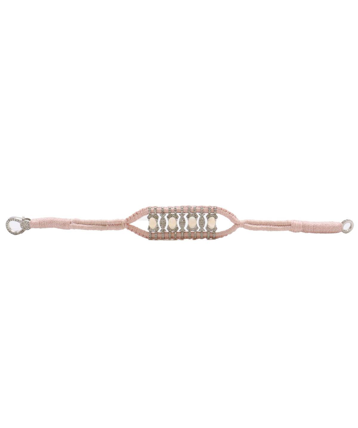 Opal & Diamond Light Pink Thread Friendship Bracelet DXBCD2262