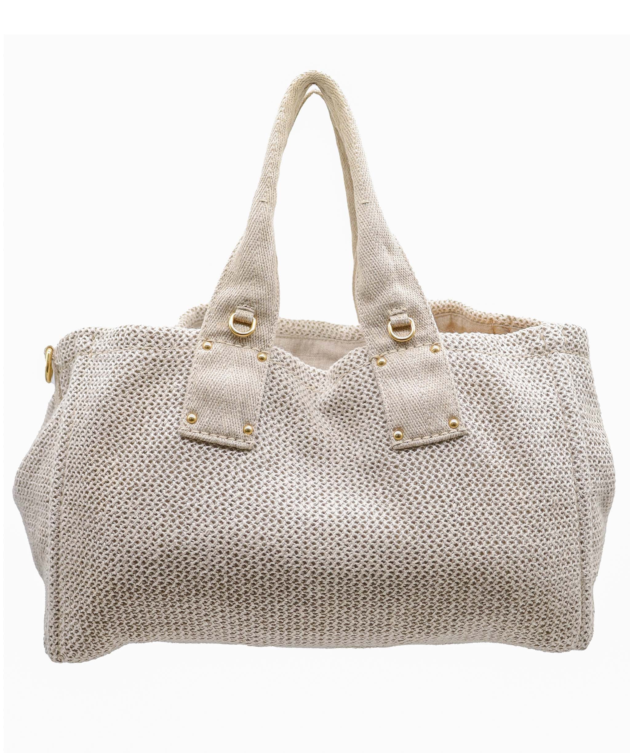 Prada 2Way Tote Bag Canapa Beige  DXBS6073