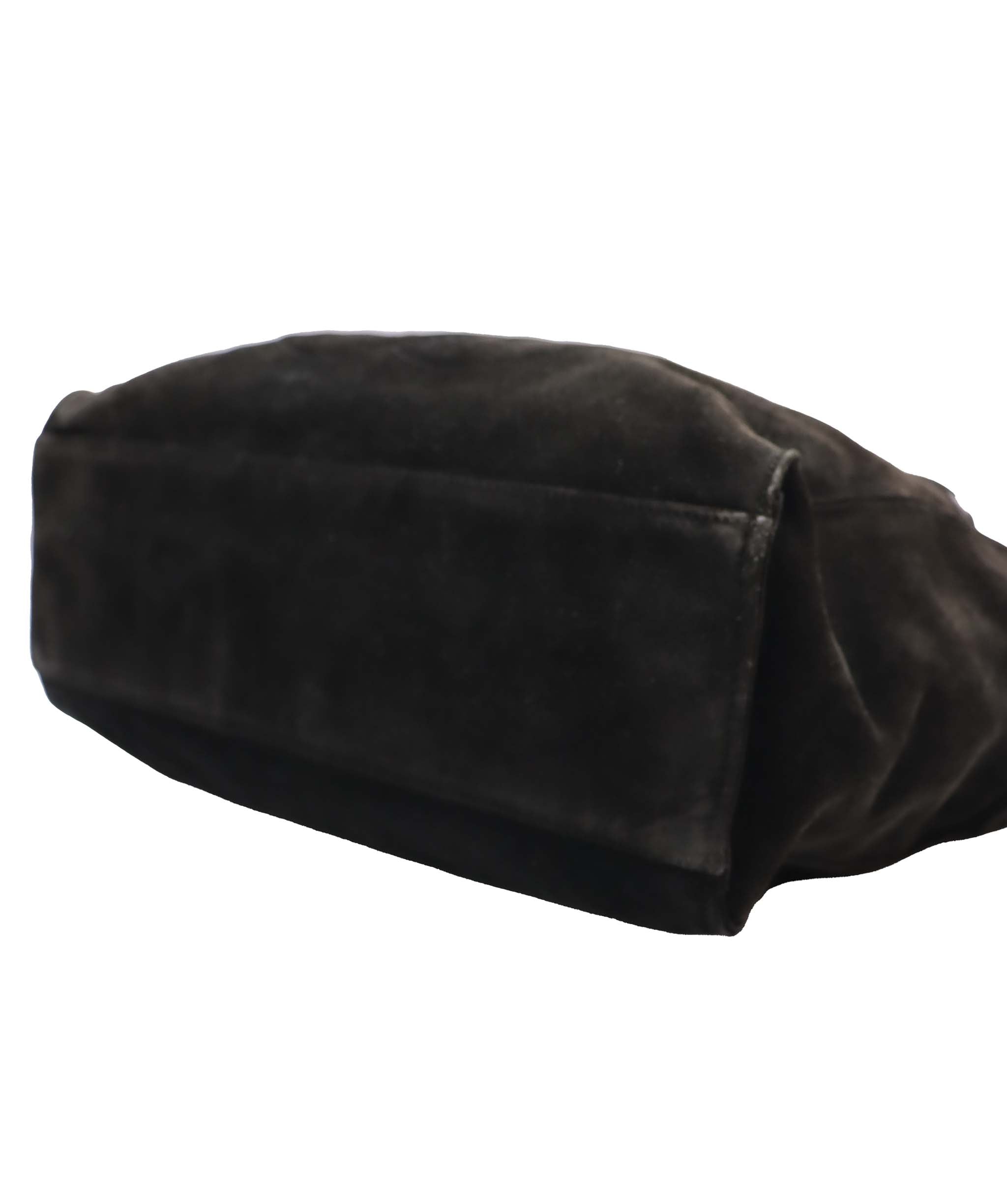 Chanel CC Suede Shoulder Bag Black DXBS6052