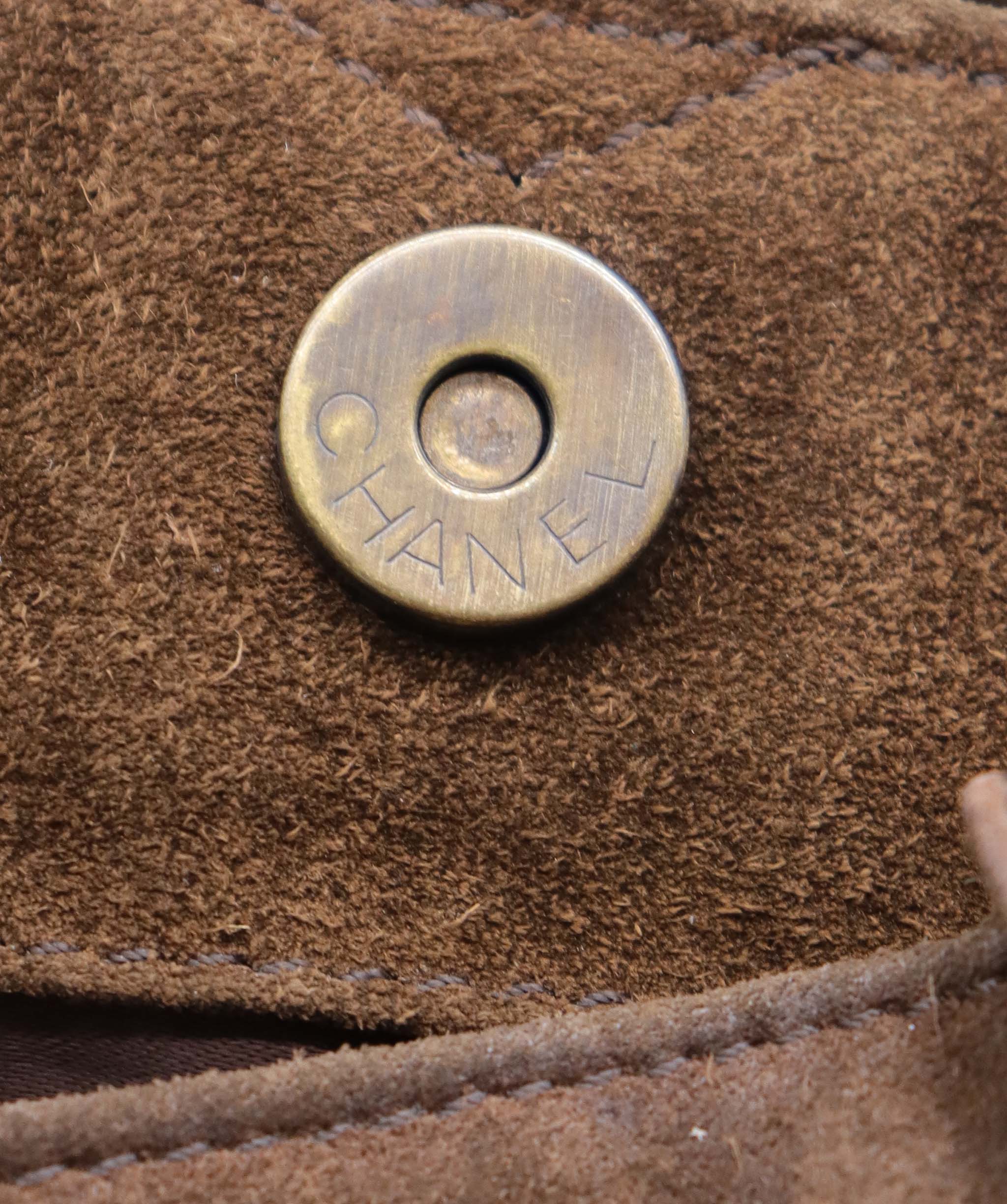 Chanel CC Fringe Tote Bag Brown Suede  DXBS6055