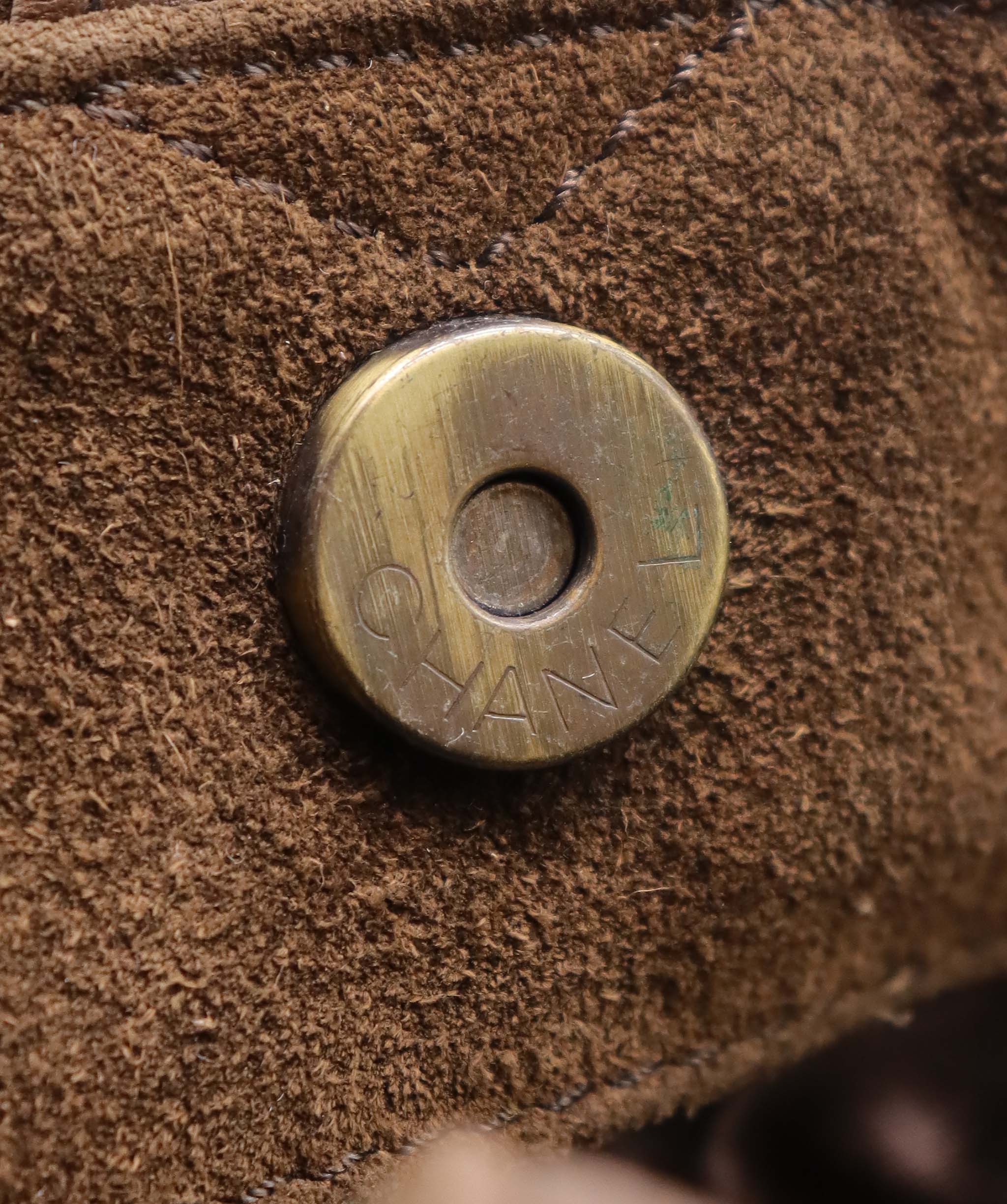 Chanel CC Fringe Tote Bag Brown Suede  DXBS6055