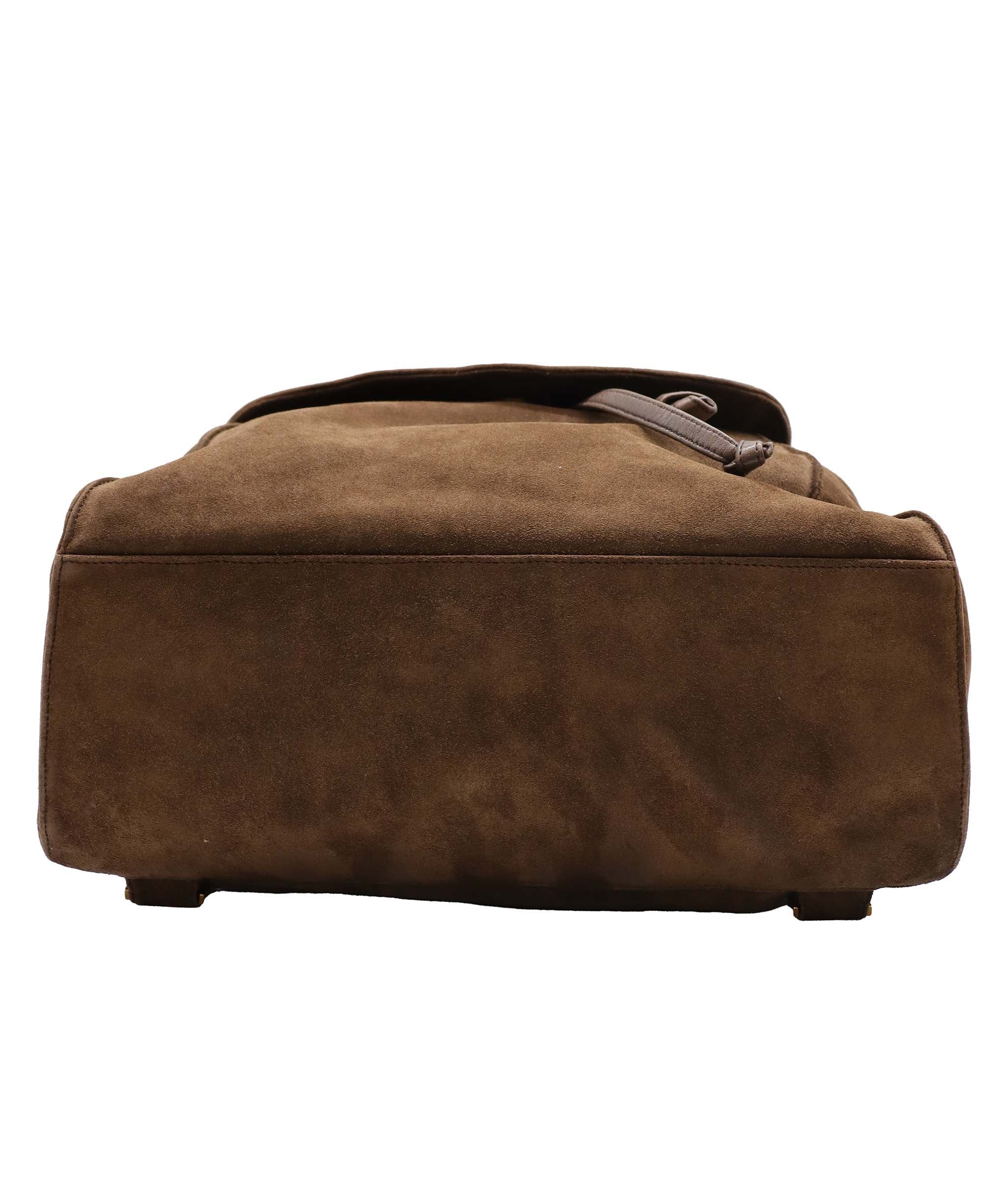 Chanel CC Suede Backpack Brown DXBS6053