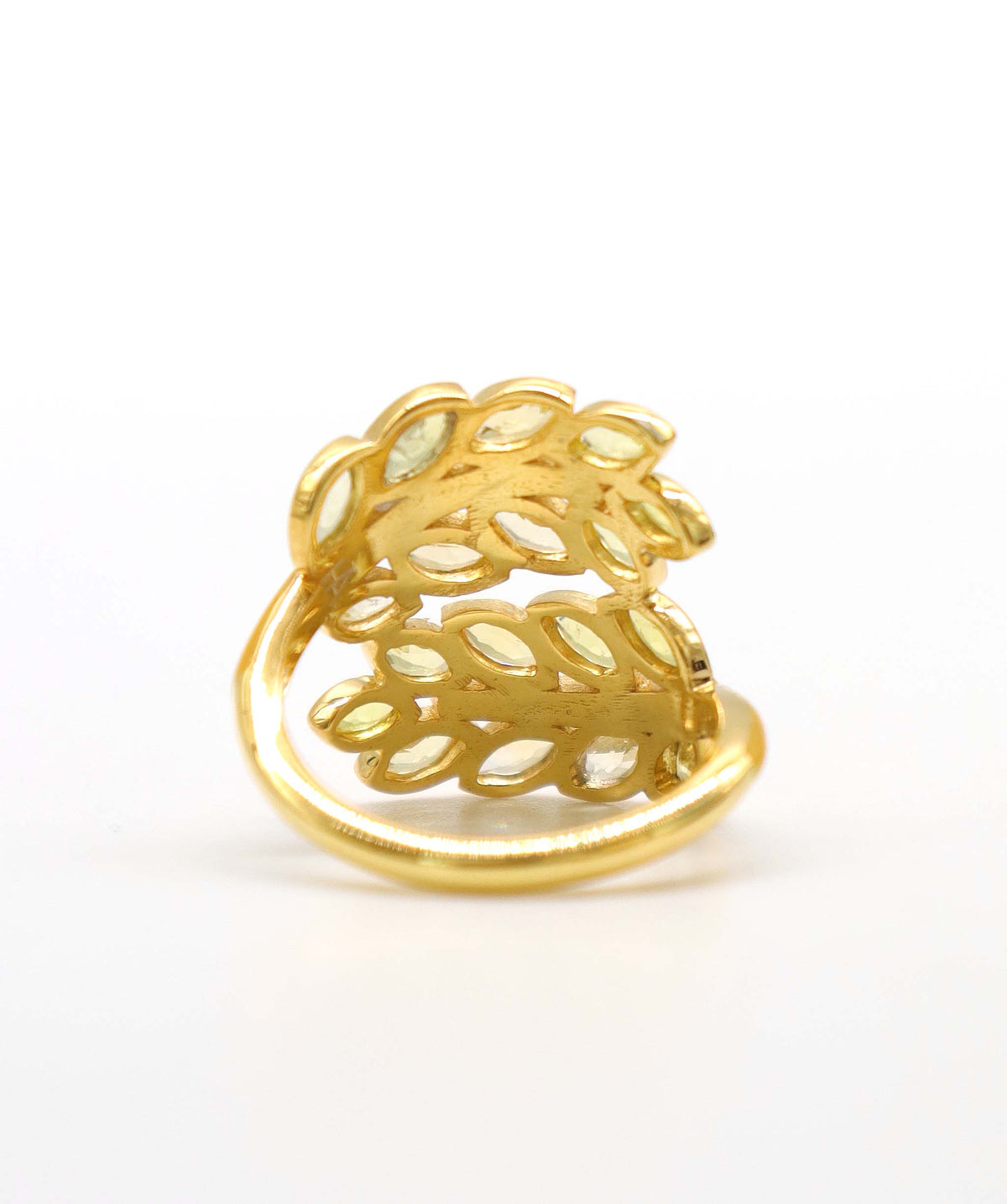 Daphne - 2 crts Citrine and 0.1crts Diamond Leaf Ring HOA015