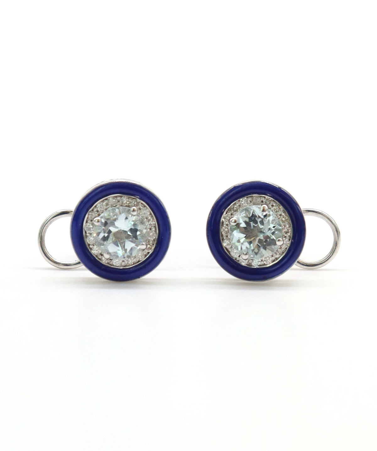 Archi - 1crt Aquamarine and 0.25crts Diamond Round Earrings HOA017