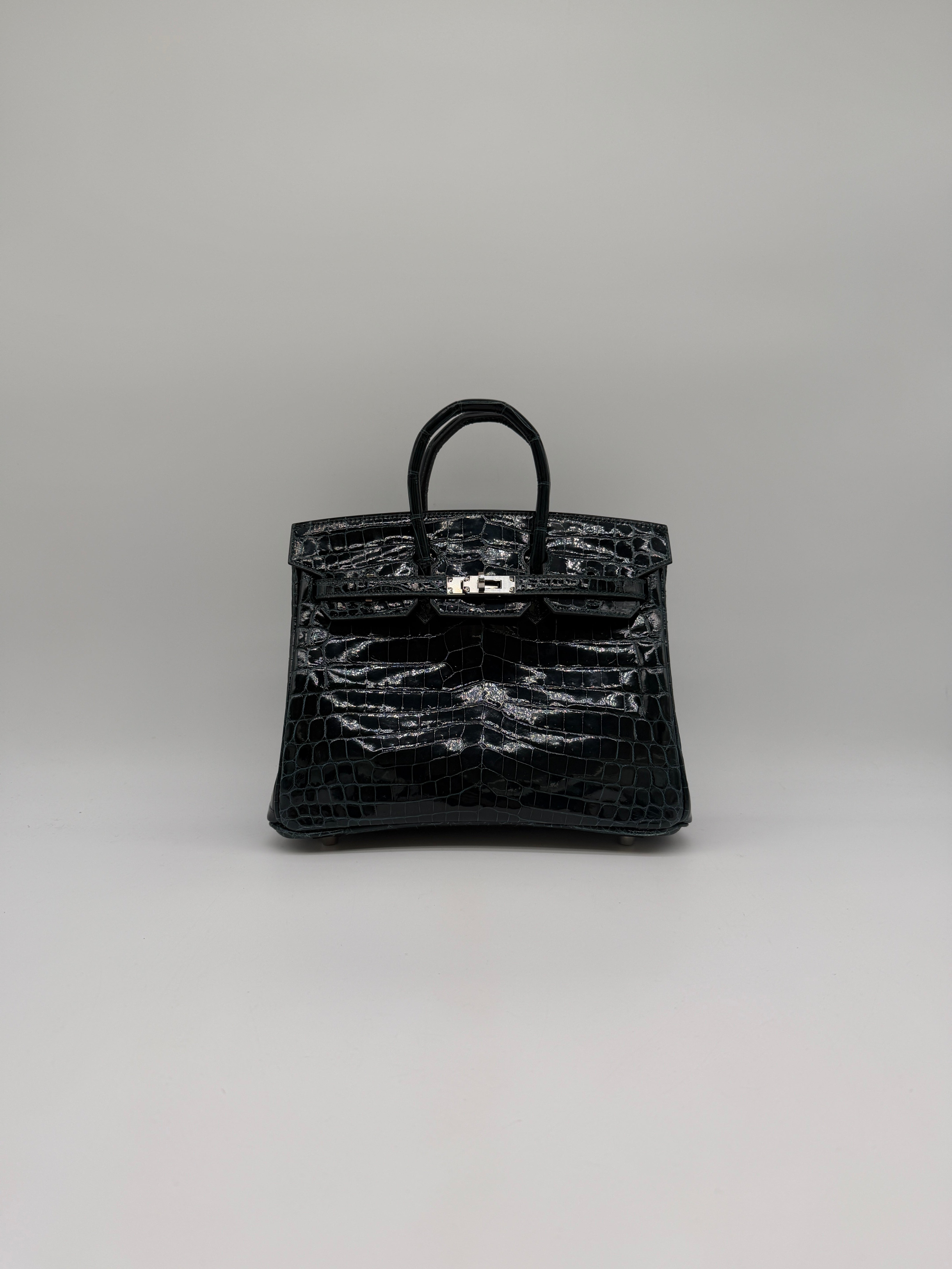 Hermès Birkin 25 Vert Cypress Shiny Nilo Palladium Hardware