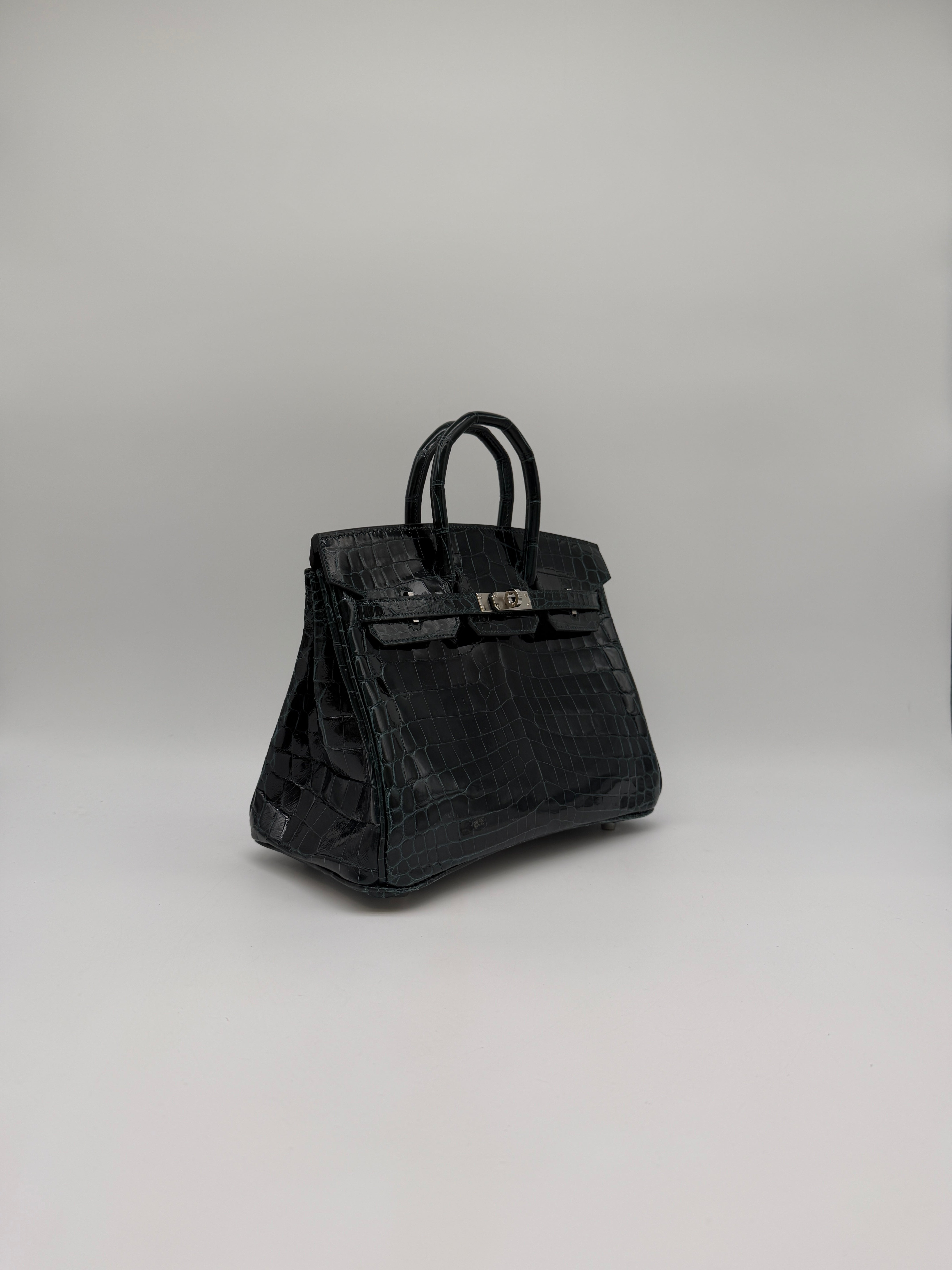 Hermès Birkin 25 Vert Cypress Shiny Nilo Palladium Hardware