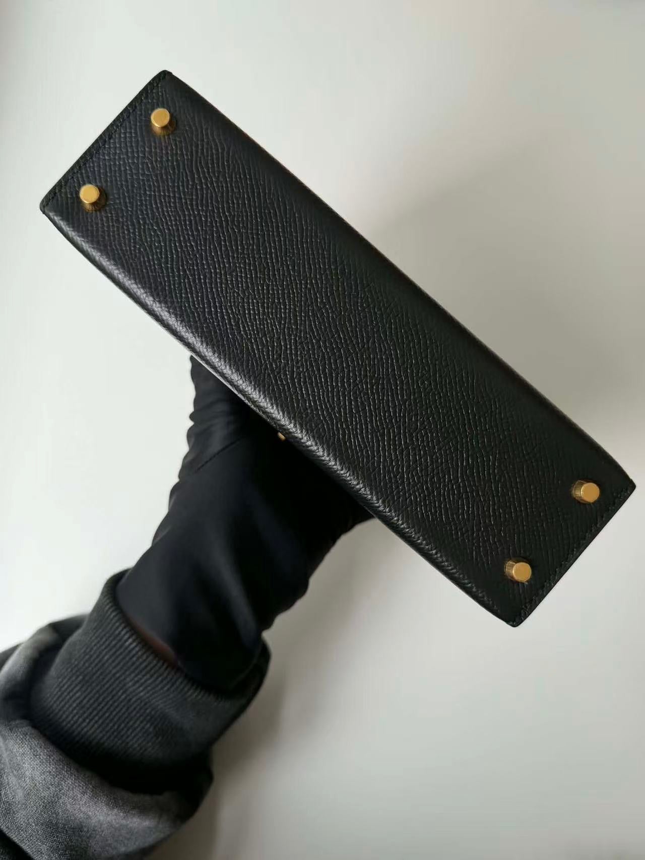 Hermès Mini Kelly 20 Black Epsom Leather Gold Hardware