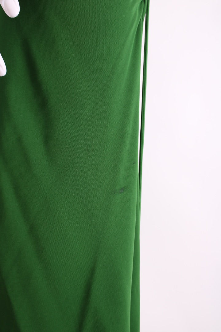 Victoria Beckham L/S Ruched Slashed Neck Dress Green S