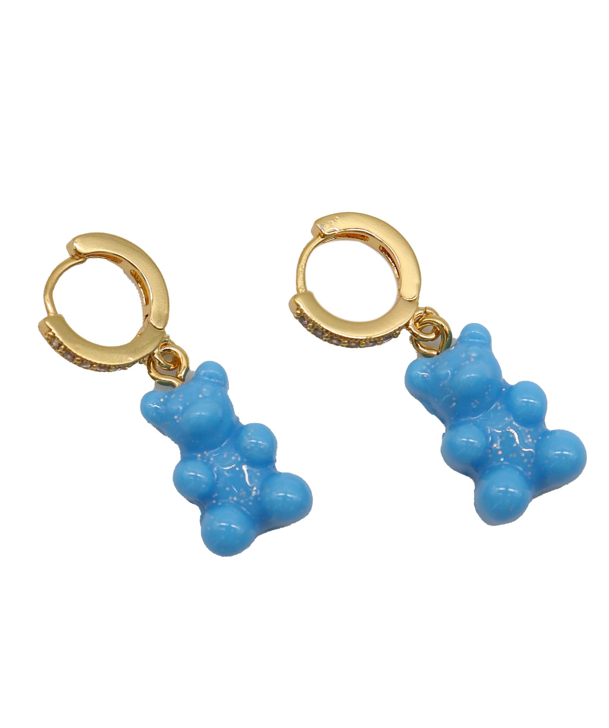 Nostalgia Bear earrings gold blue ASC7208